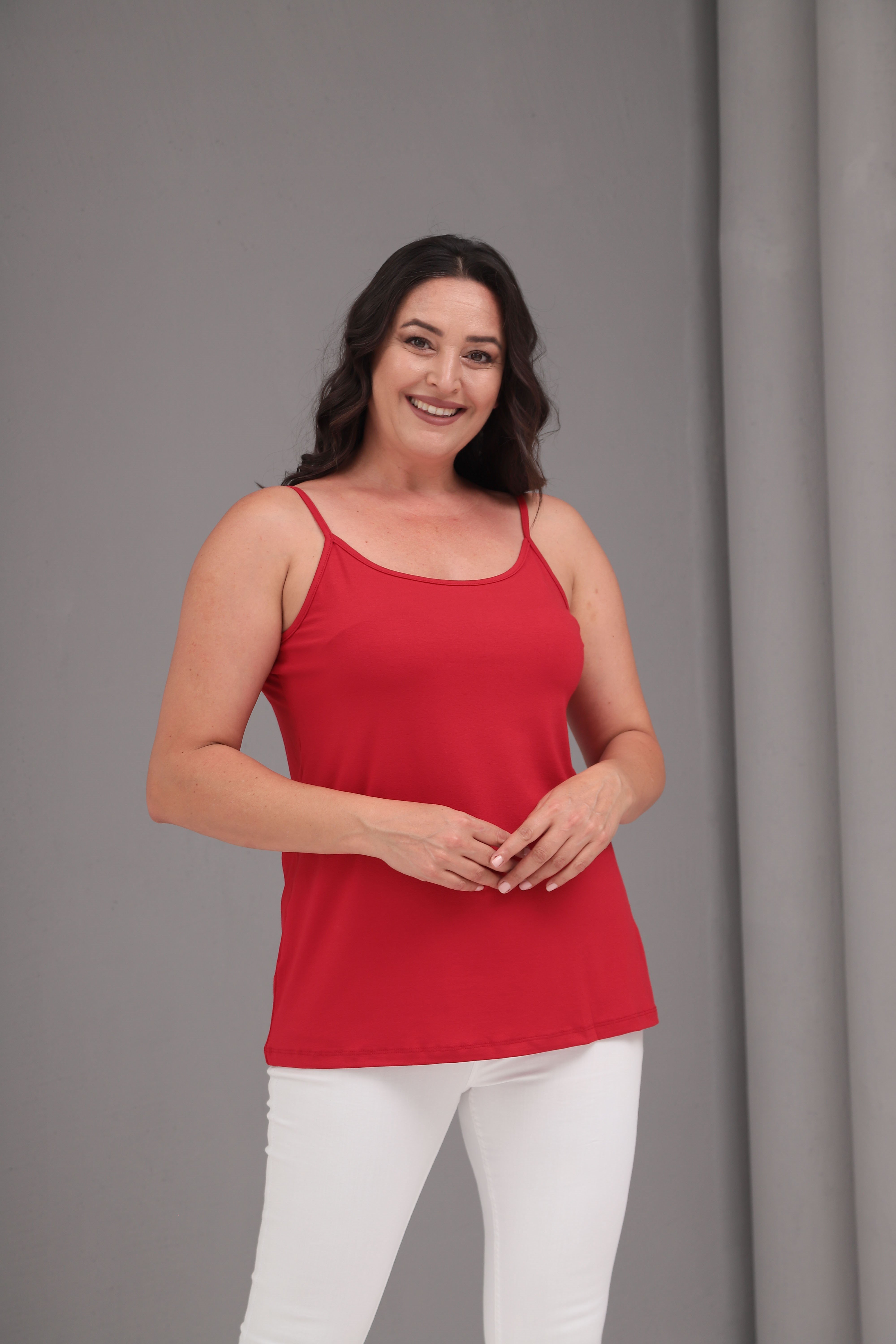 2453 İnce Askılı Basic Atlet Kırmızı