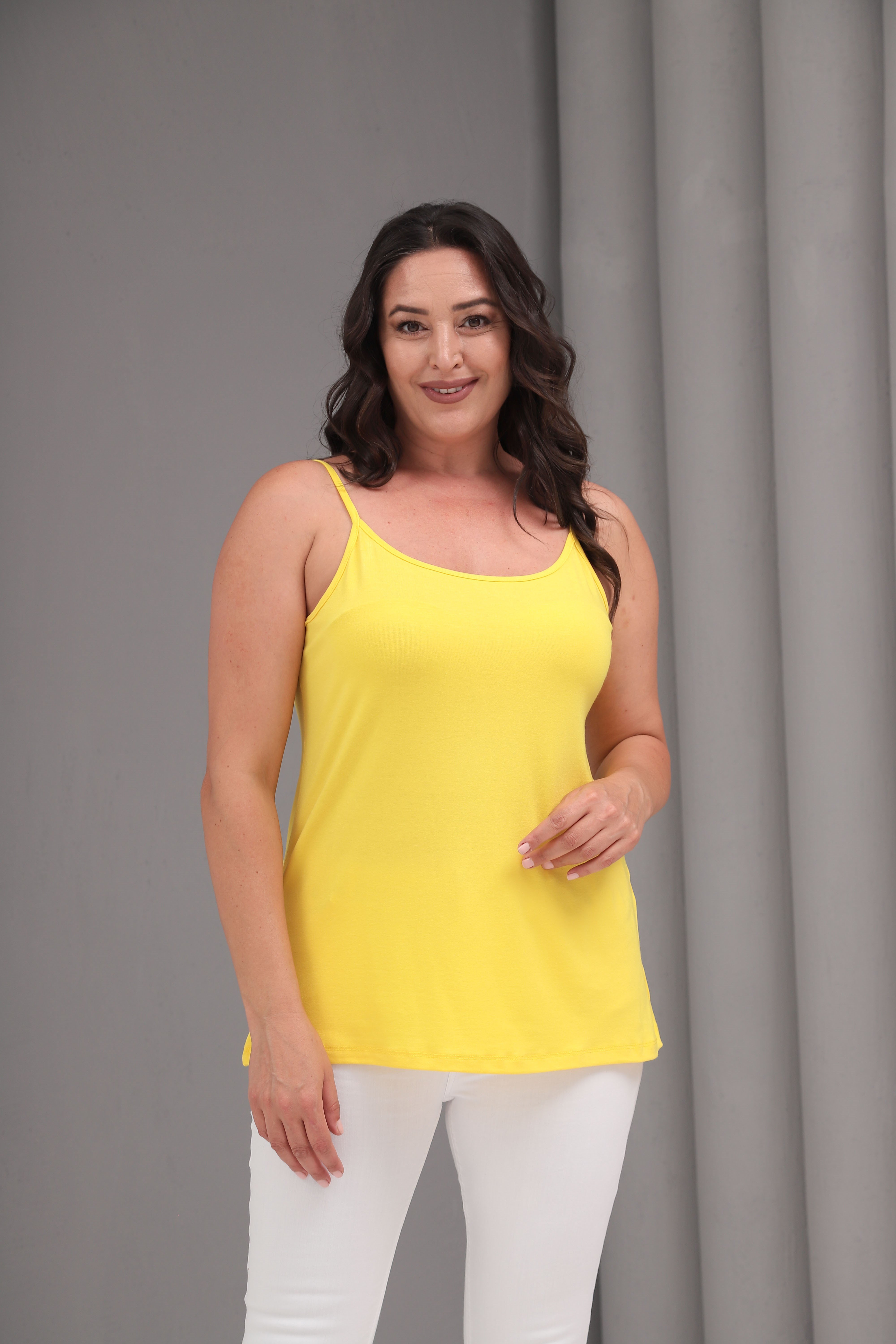 2453 İnce Askılı Basic Atlet Sarı