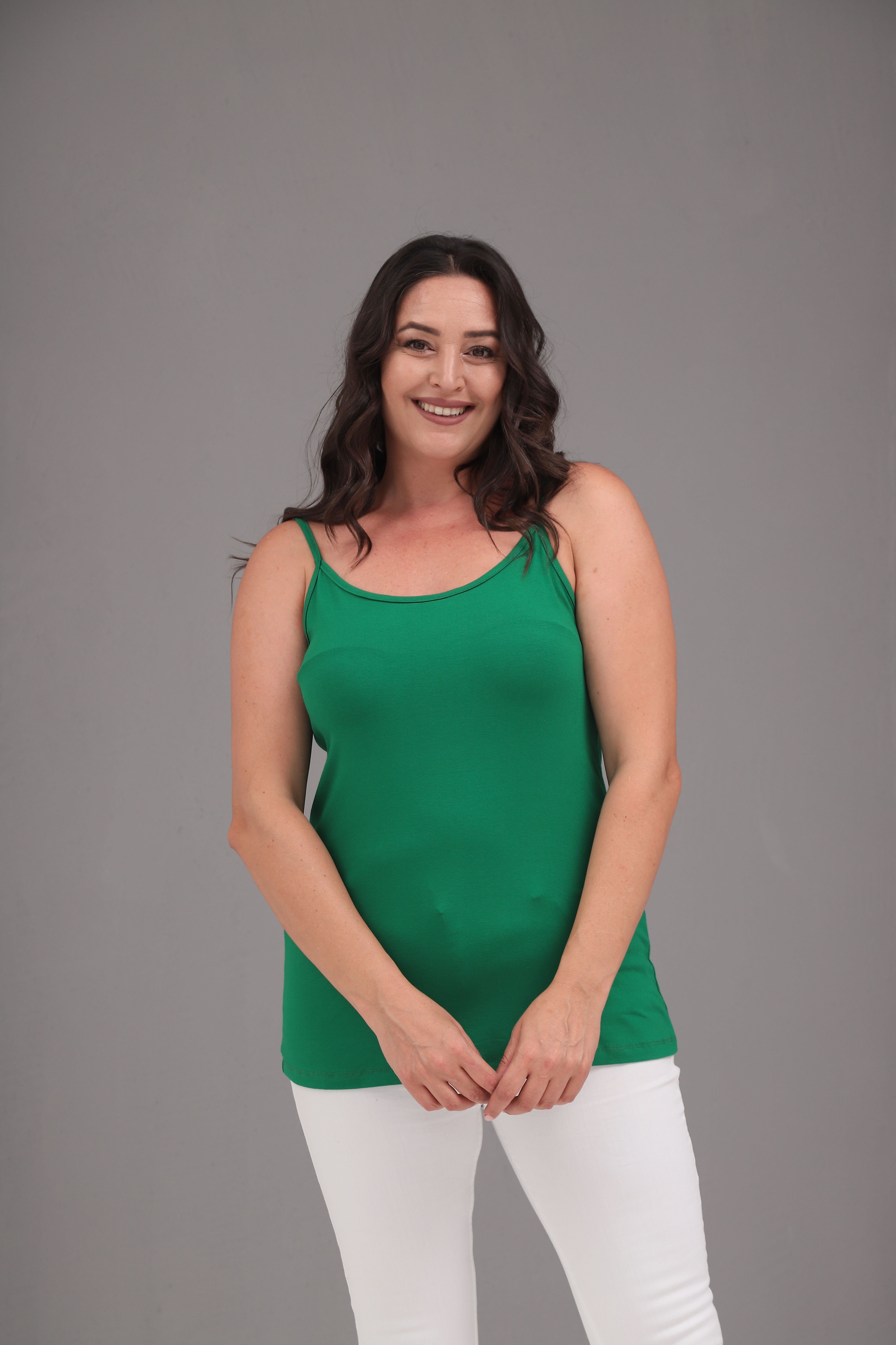 2453 İnce Askılı Basic Atlet Yeşil