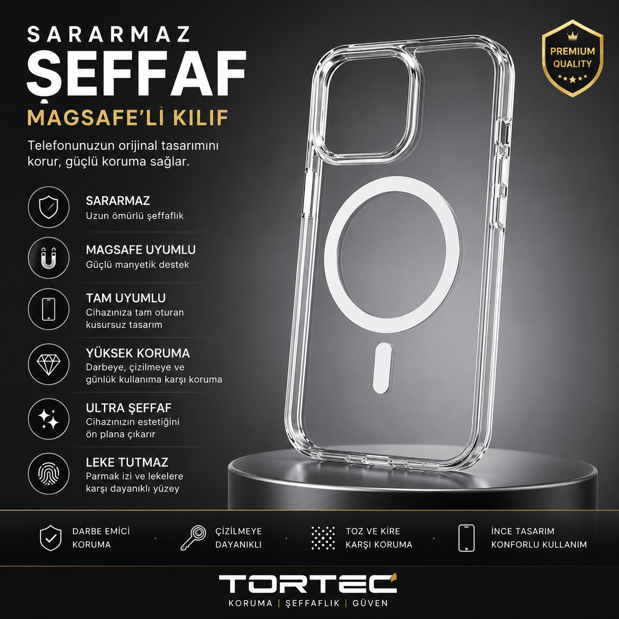 12 SARARMAZ ŞEFFAF MAGSAFE KILIF