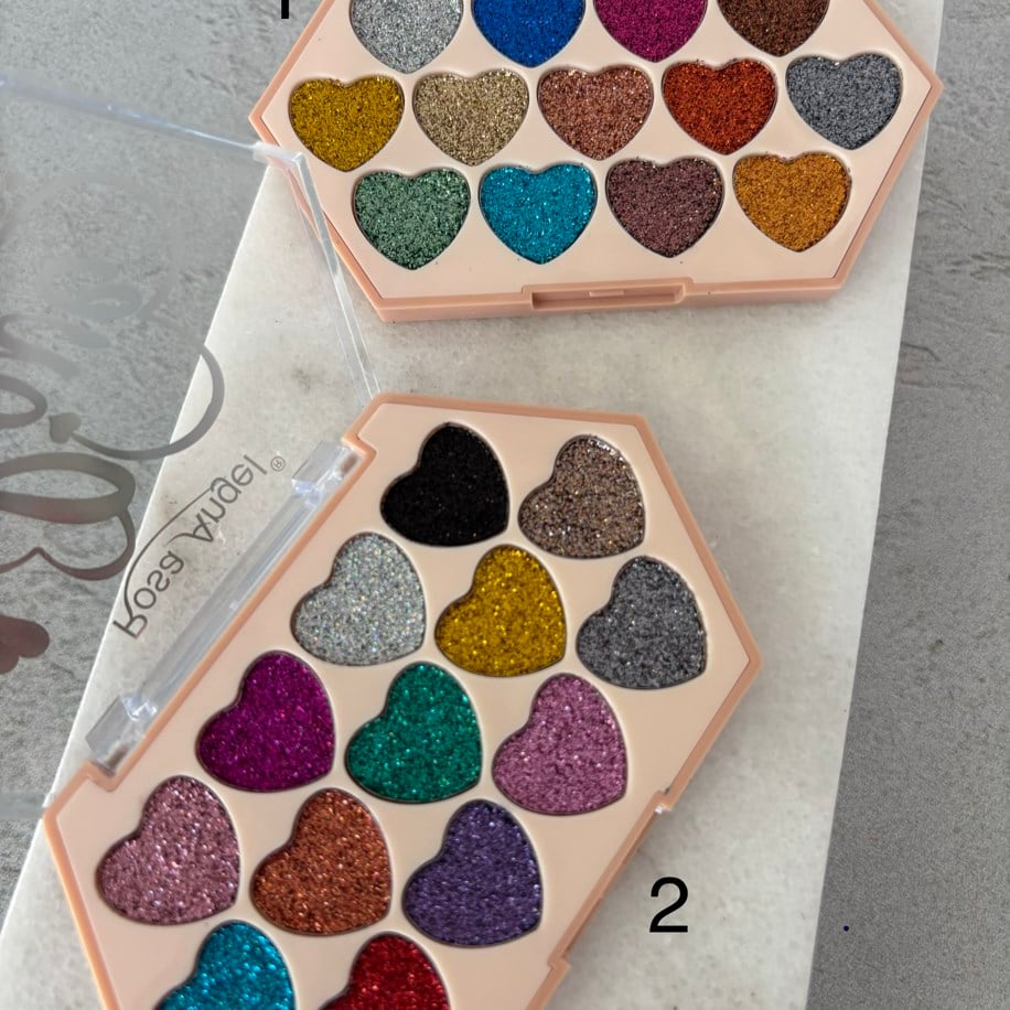 13 Renk Kalp Pigment Glitter Paleti