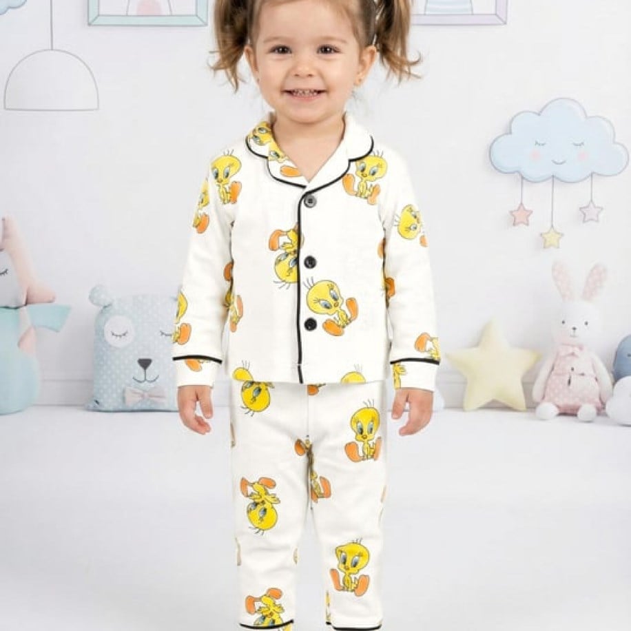 2-6 YAŞ ARASI CİVCİV DESENLİ %100 COTTON PİJAMA TAKIMI
