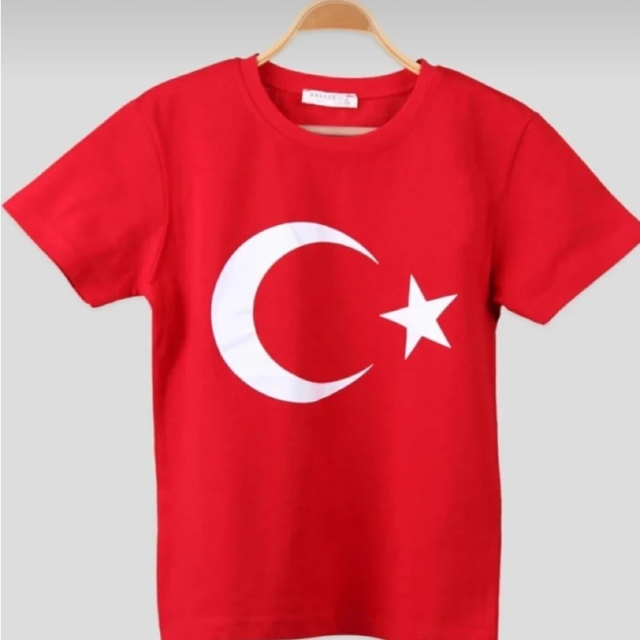 KISA KOLLU TÜRK BAYRAĞI UNİSEX TİŞÖRT