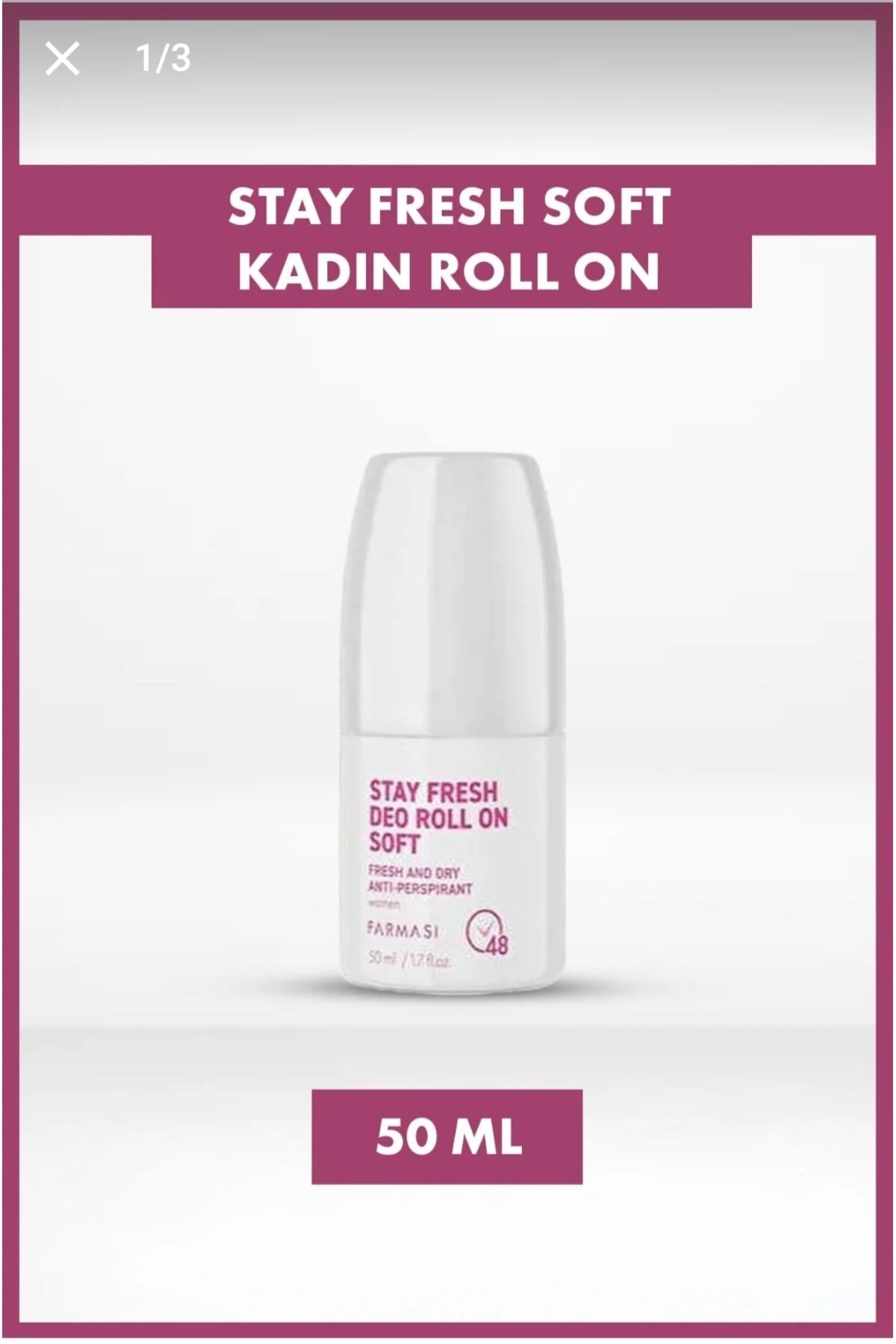 Deo Roll On Soft Kadın 50 ml