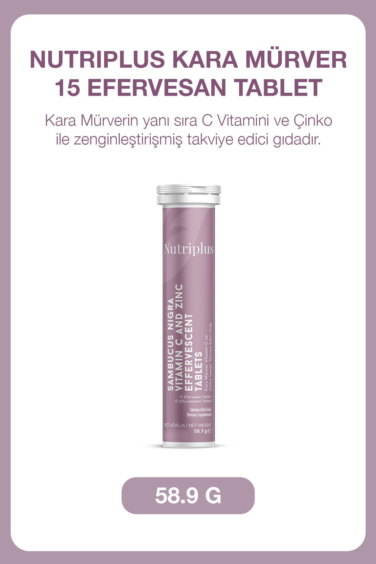 Nutriplus Kara Mürver 15 Efervesan Tablet