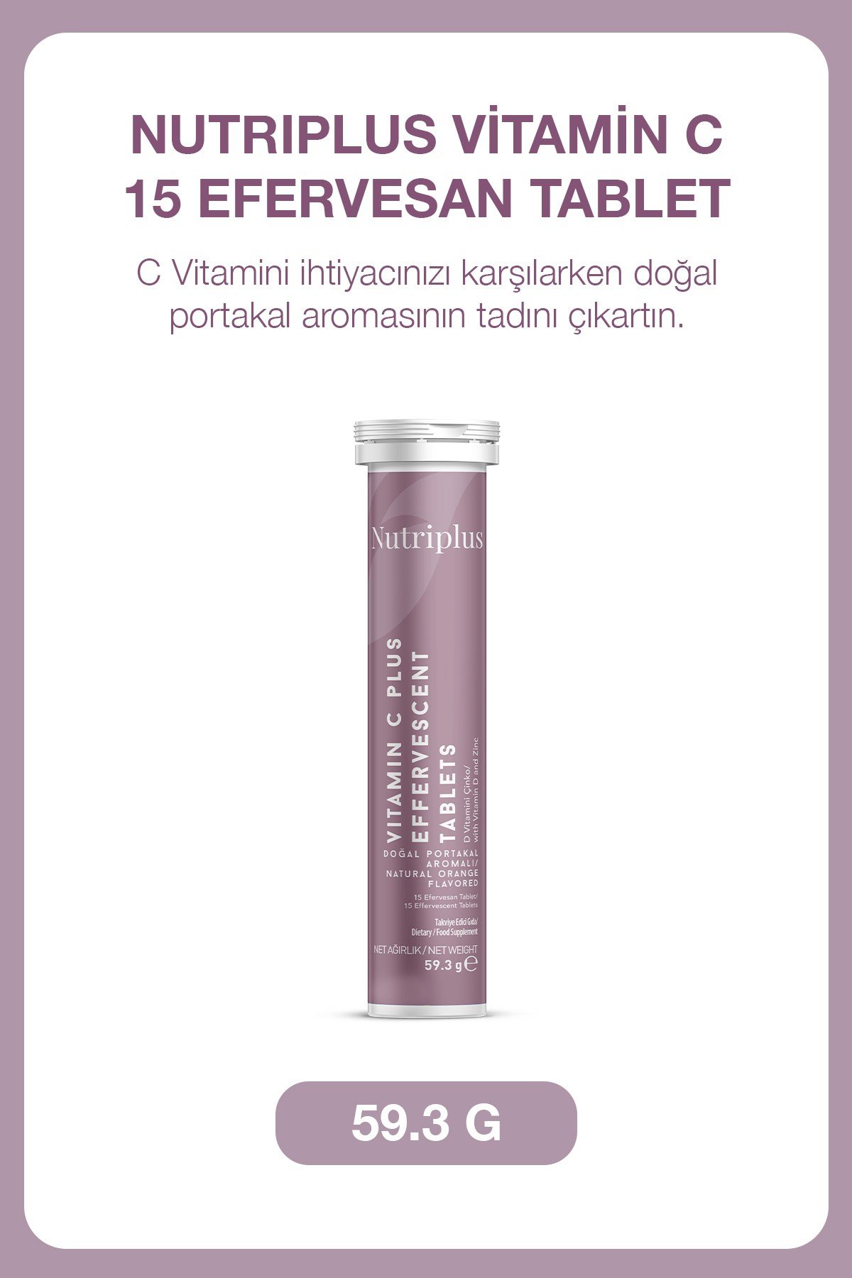 Nutriplus Vitamin C Efervesan Tablet 15 Adet