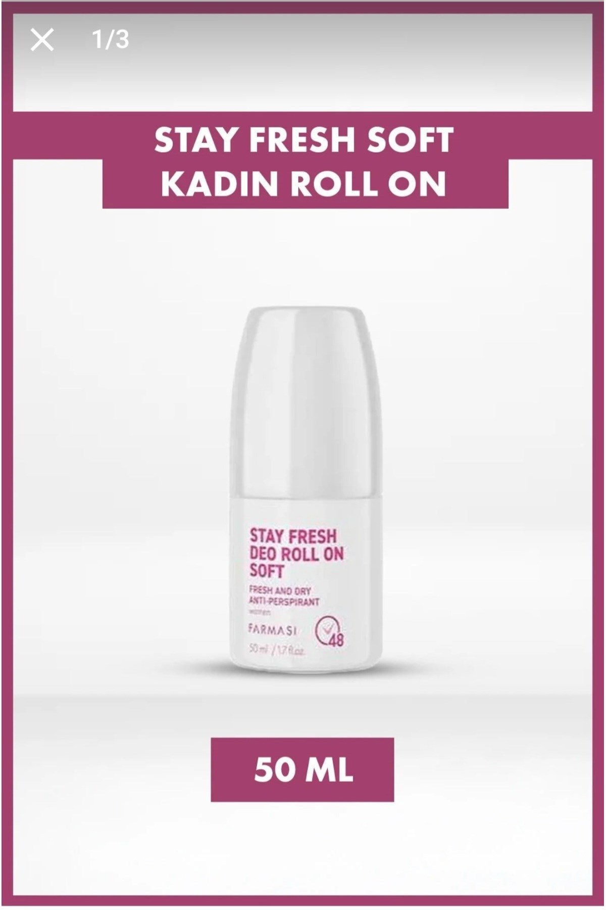 Stay Fresh Deo Roll On Soft Kadın 50 ml