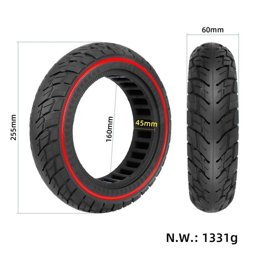 10x2.5 inç Dolgu Lastik Kırmızı Şeritli Scooter Lastiği