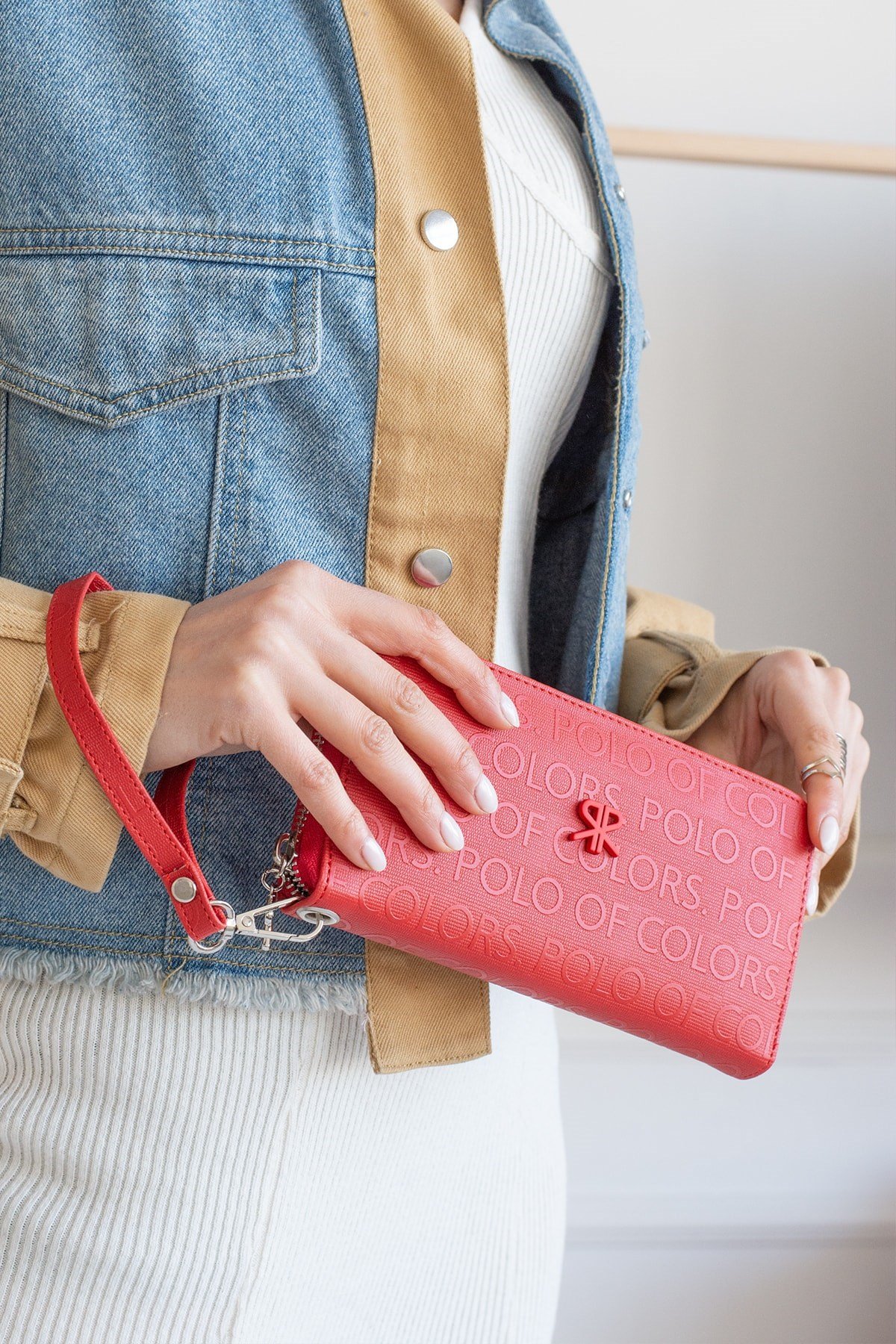 Impolo Stella Kırmızı Kadın El Cüzdanı 20x11 Ebat