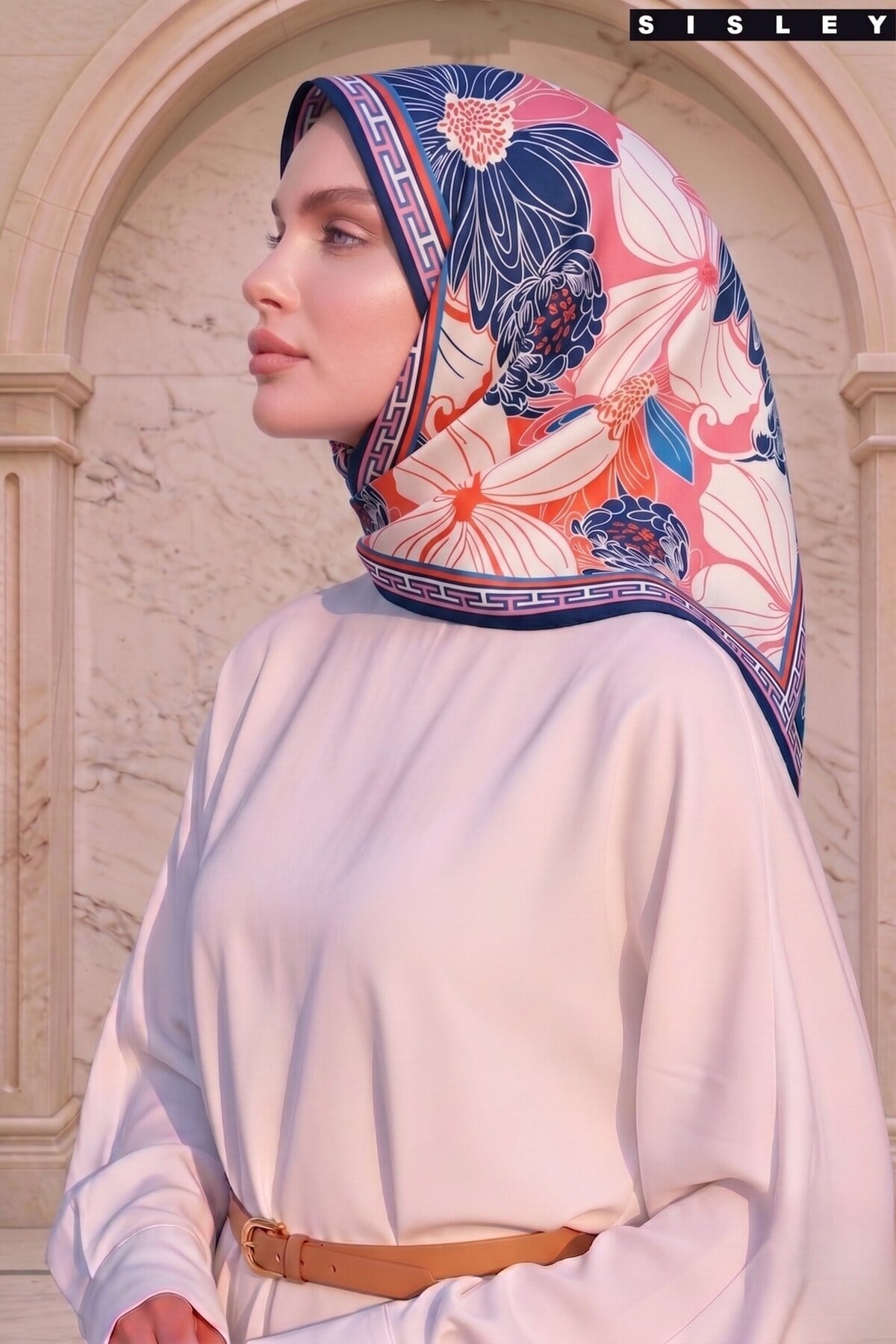 Sisley Elisa Desenli Eşarp S-E-2002 Lila