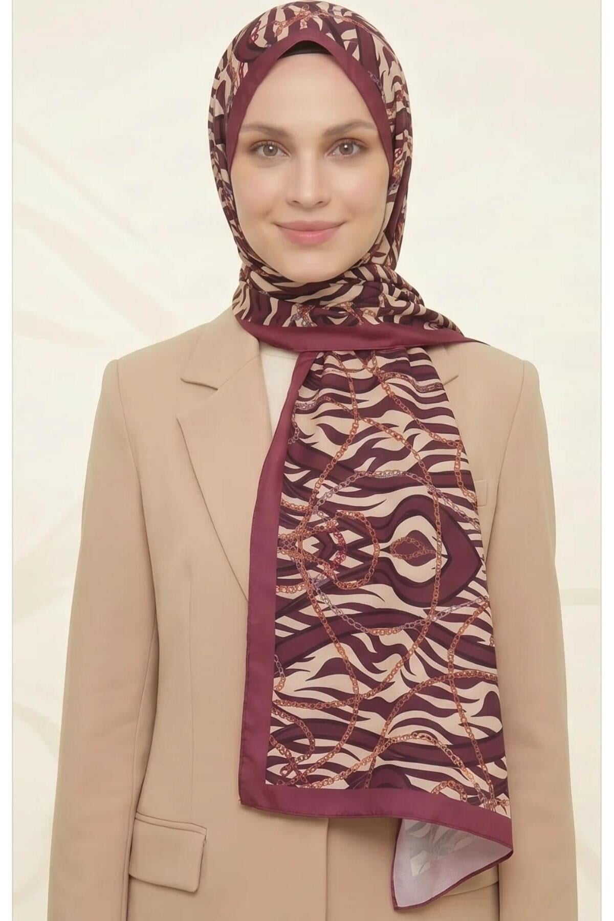 Sisley Esila Desenli Şal S-S-2009 Mürdüm