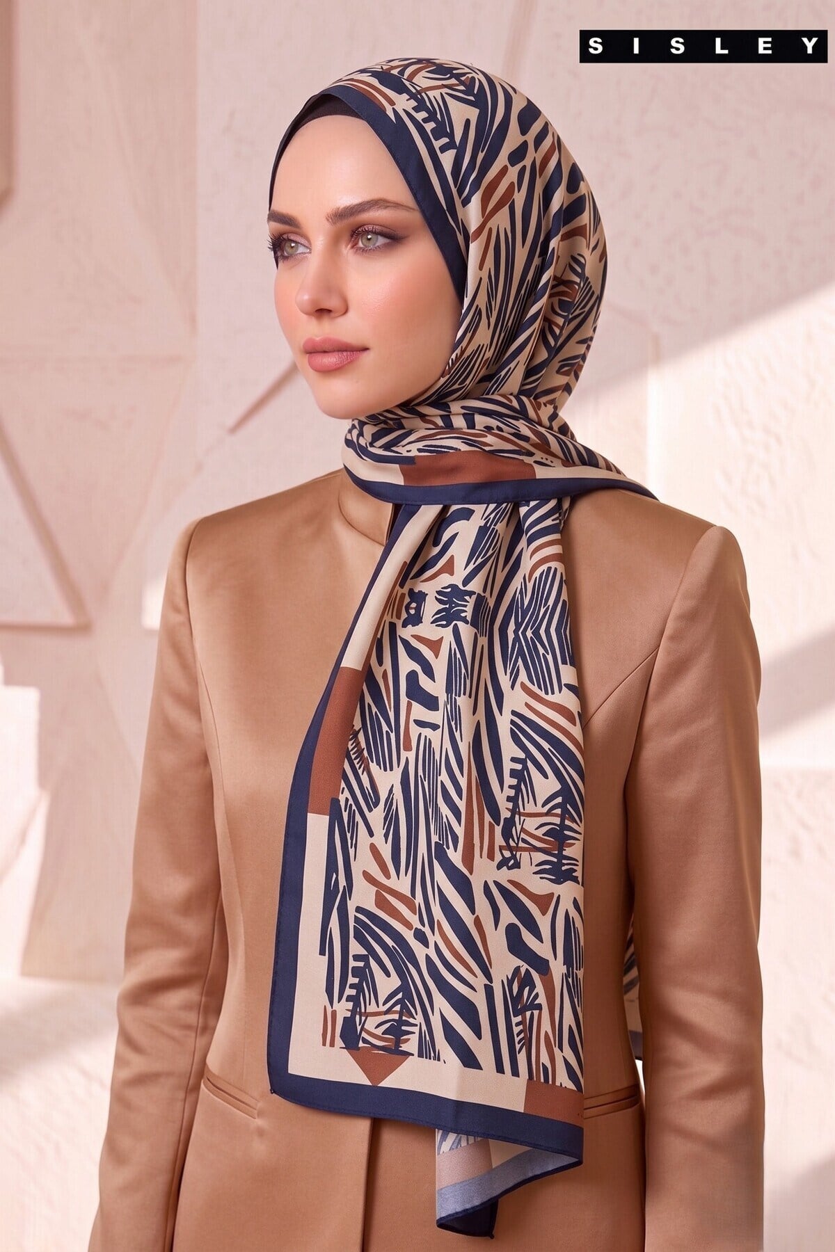 Sisley Esila Desenli Şal S-S-2012 Krem