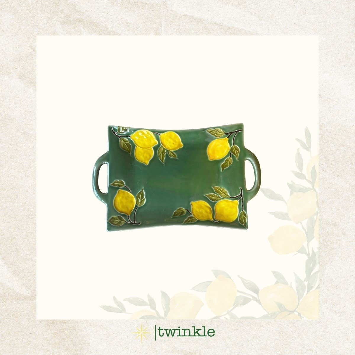 Amalfi Garden İtalya Serisi 2 Saplı Tabak 36.8 × 22.8 × 2.6 CM TW-AML-5006