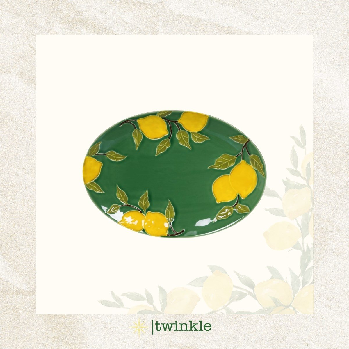 Amalfi Garden İtalya Serisi Oval Tabak 38.8 × 27.5 × 3 CM TW-AML-5002