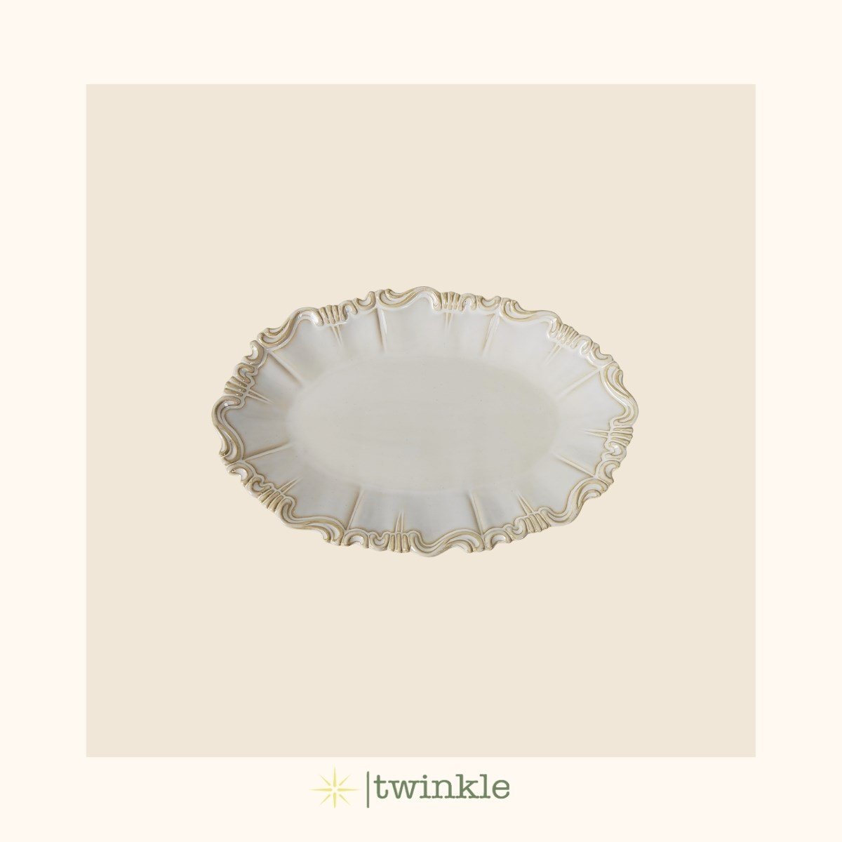 TWİNKLE ANTIQUE KAYIK TABAK 6'LI  12.5 × 8 × 2 CM TW-ANT-14001 