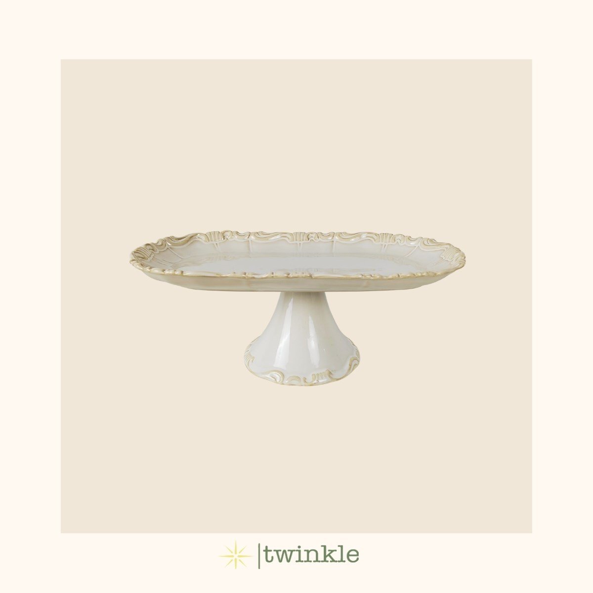TWİNKLE ANTIQUE OVAL PASTA STANDI 30.5 × 16 × 11 CM TW-ANT-SN-14007
