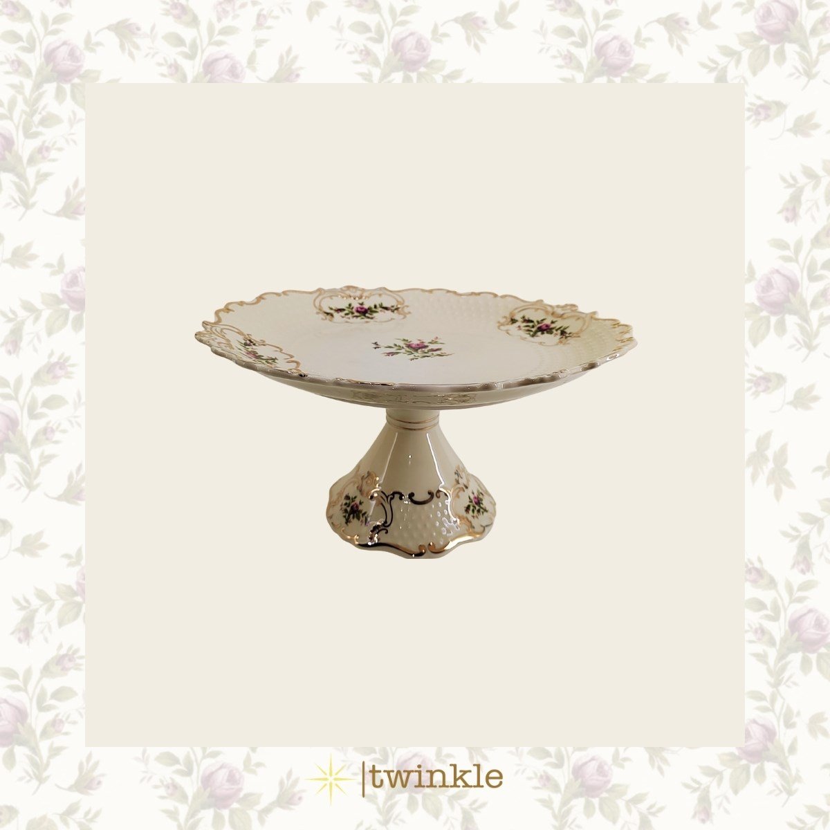 TWİNKLE DİANA AYAKLI SUNUM TABAK ALTIN 31,4 CM TABAK +13 CM AYAK TW-Dİ-SN-15005