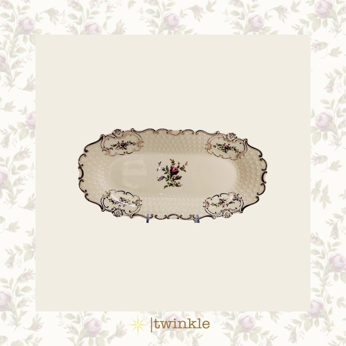 TWİNKLE DİANA OVAL KAYIK TABAK ALTIN 36 CM TW-Dİ-KY-15007