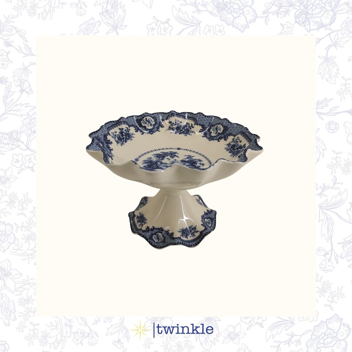 TWİNKLE ELİZABETH AYAKLI SUNUM ŞEKERLİK MAVİ 23 CM KASE + 7 CM AYAK TW-EL-ŞK-15018