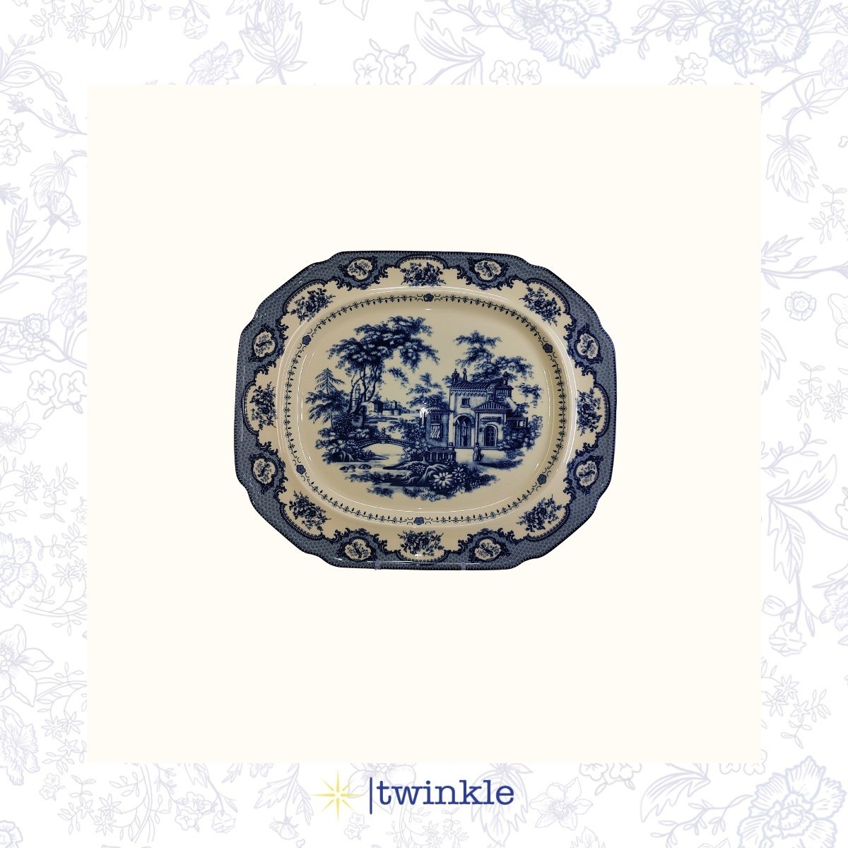 TWİNKLE ELİZABETH OVAL SERVİS TABAK MAVİ 27 CM TW-EL-KY-15028