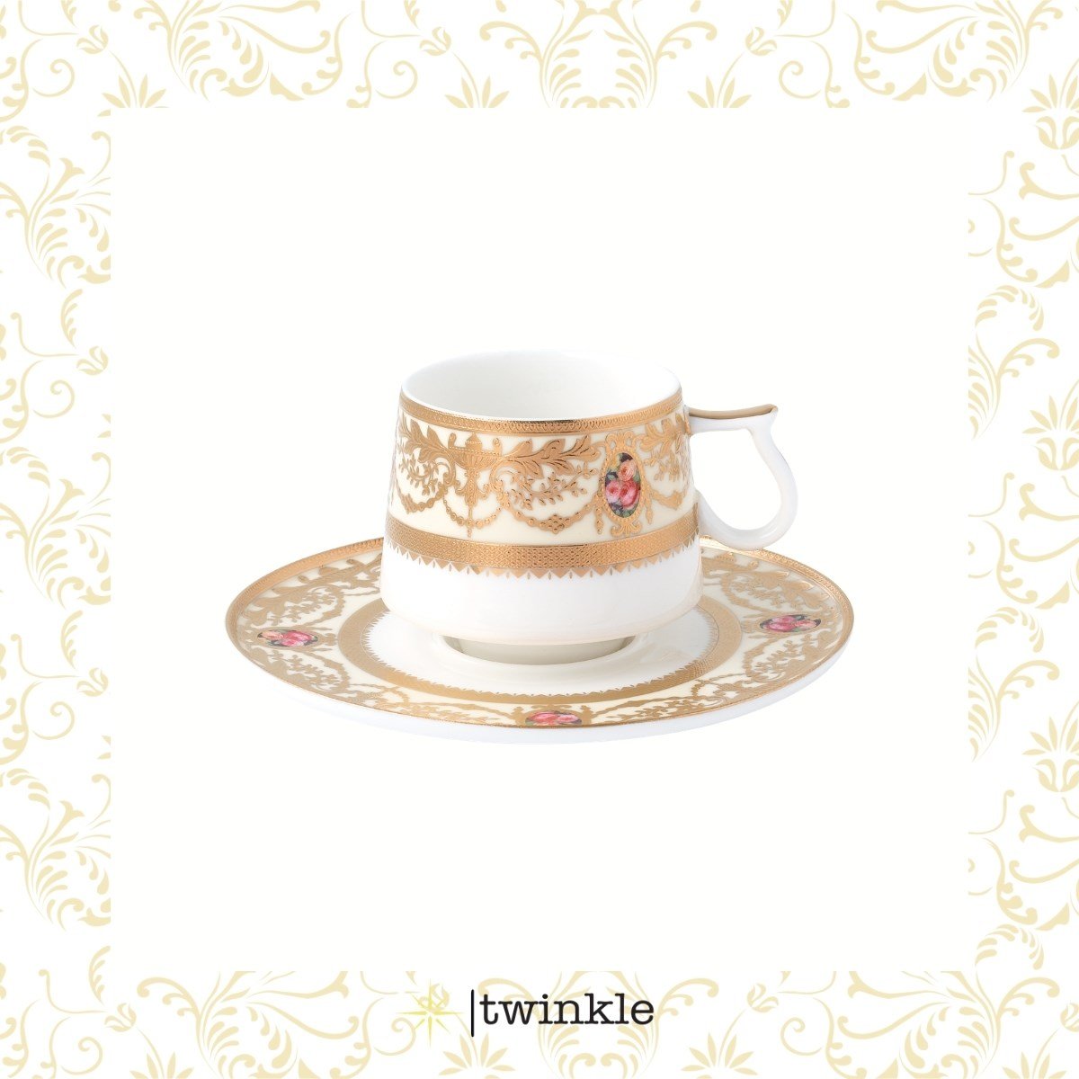 TWİNKLE LUXURY GOLD KAHVE FİNCAN SETİ 6 KİŞİLİK 12 PRÇ. TW-12004