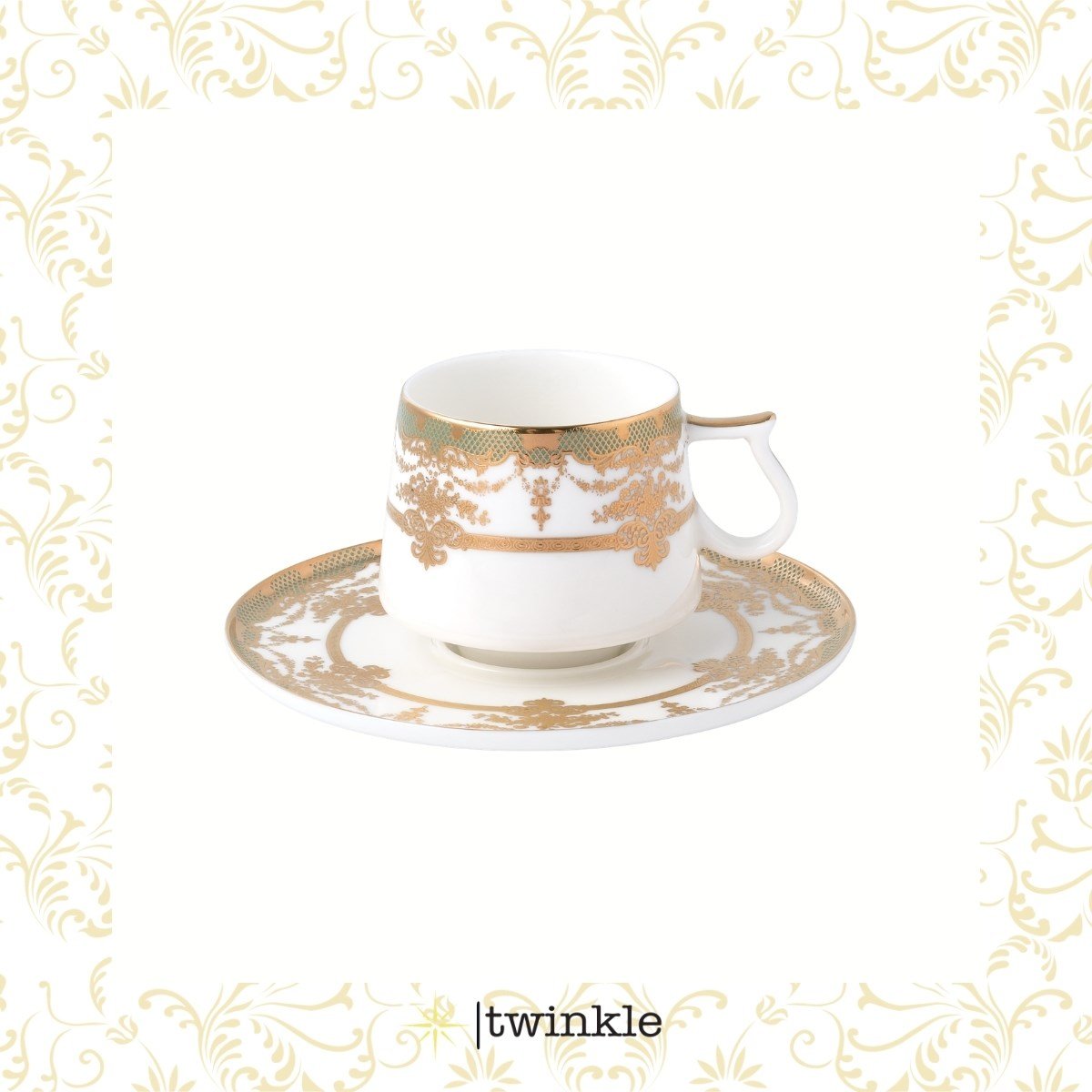 TWİNKLE LUXURY GOLD KAHVE FİNCAN SETİ 6 KİŞİLİK 12 PRÇ. TW-12003