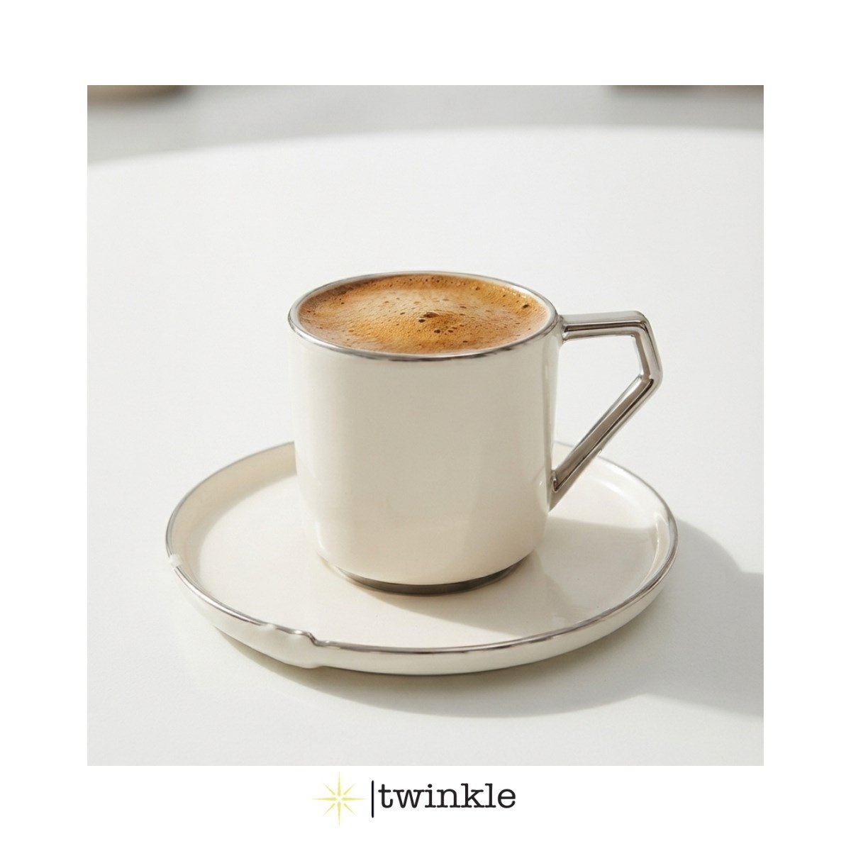 TWİNKLE LUXURY LİNE KAHVE FİNCAN SETİ PLATİN 6 KİŞİLİK 12 PRÇ. 1EV01202406PLT01