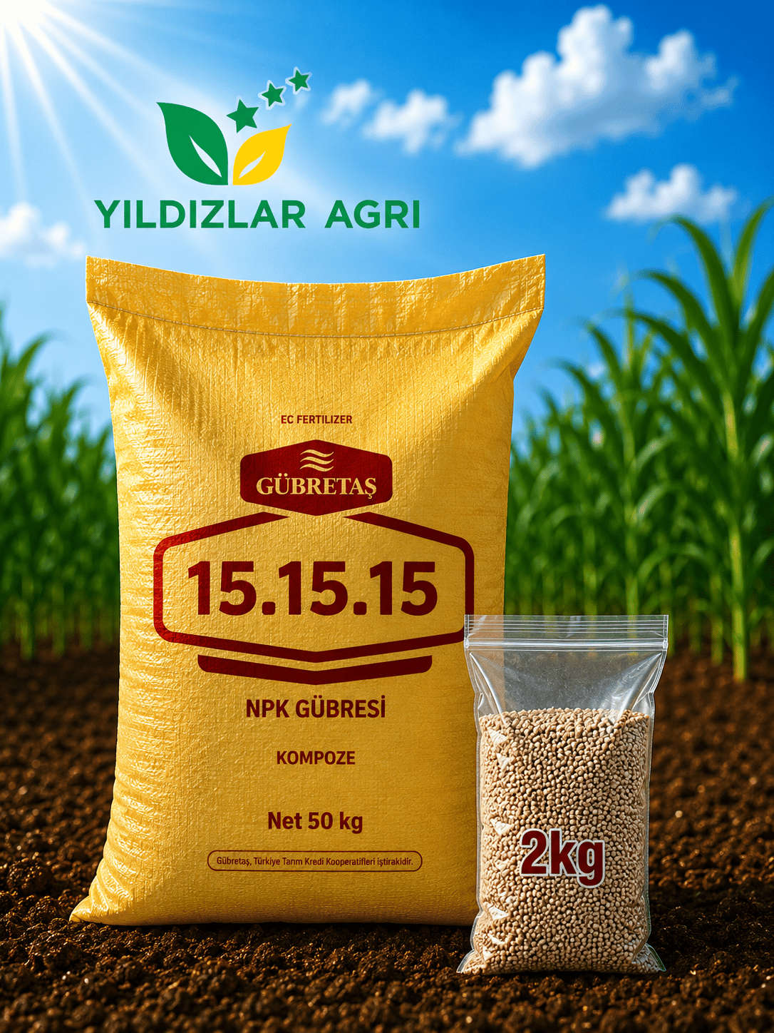 15.15.15 Kompoze Gübre 2 Kg (Bölünmüş Ambalaj)