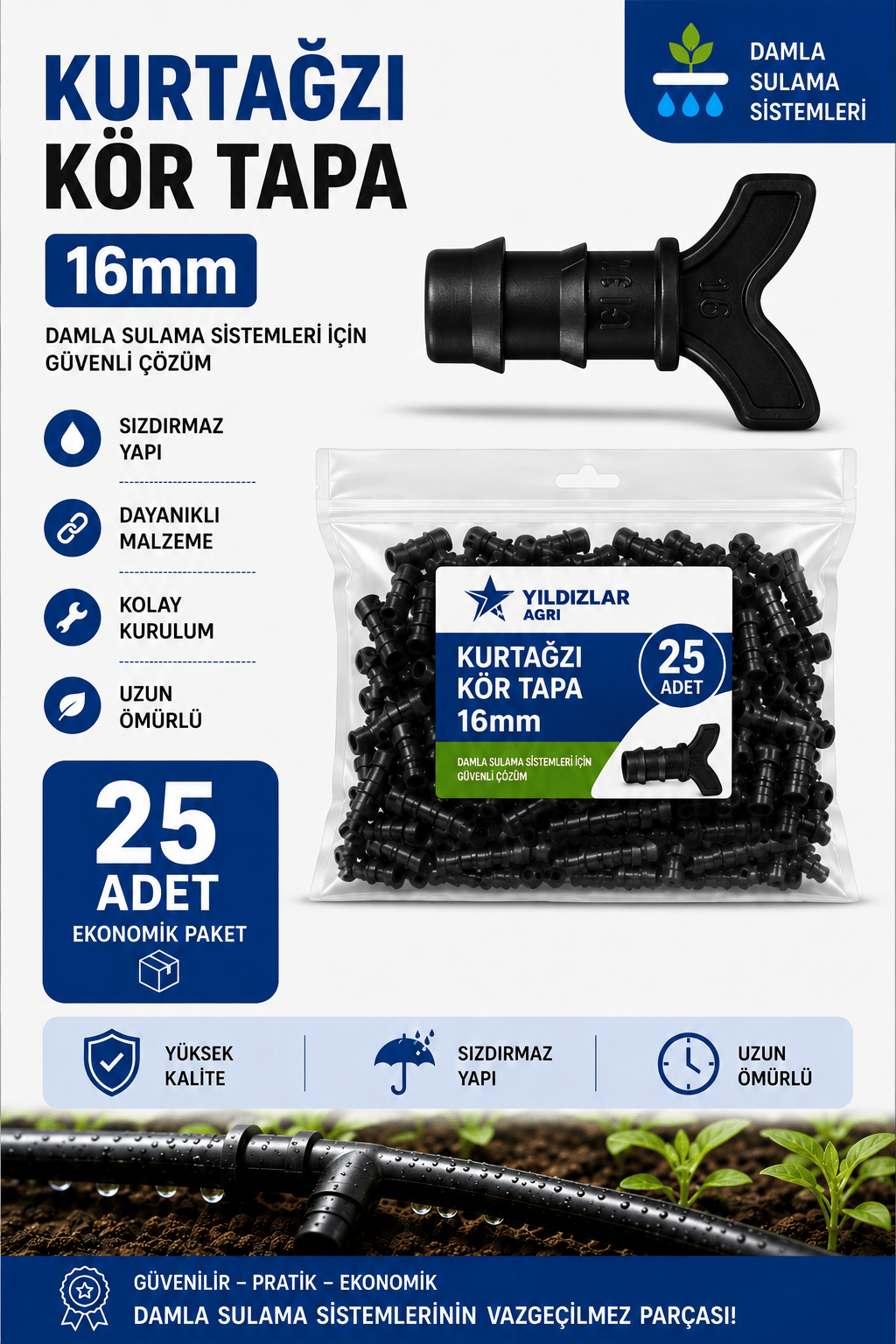 25 Adet 16mm Körtapa