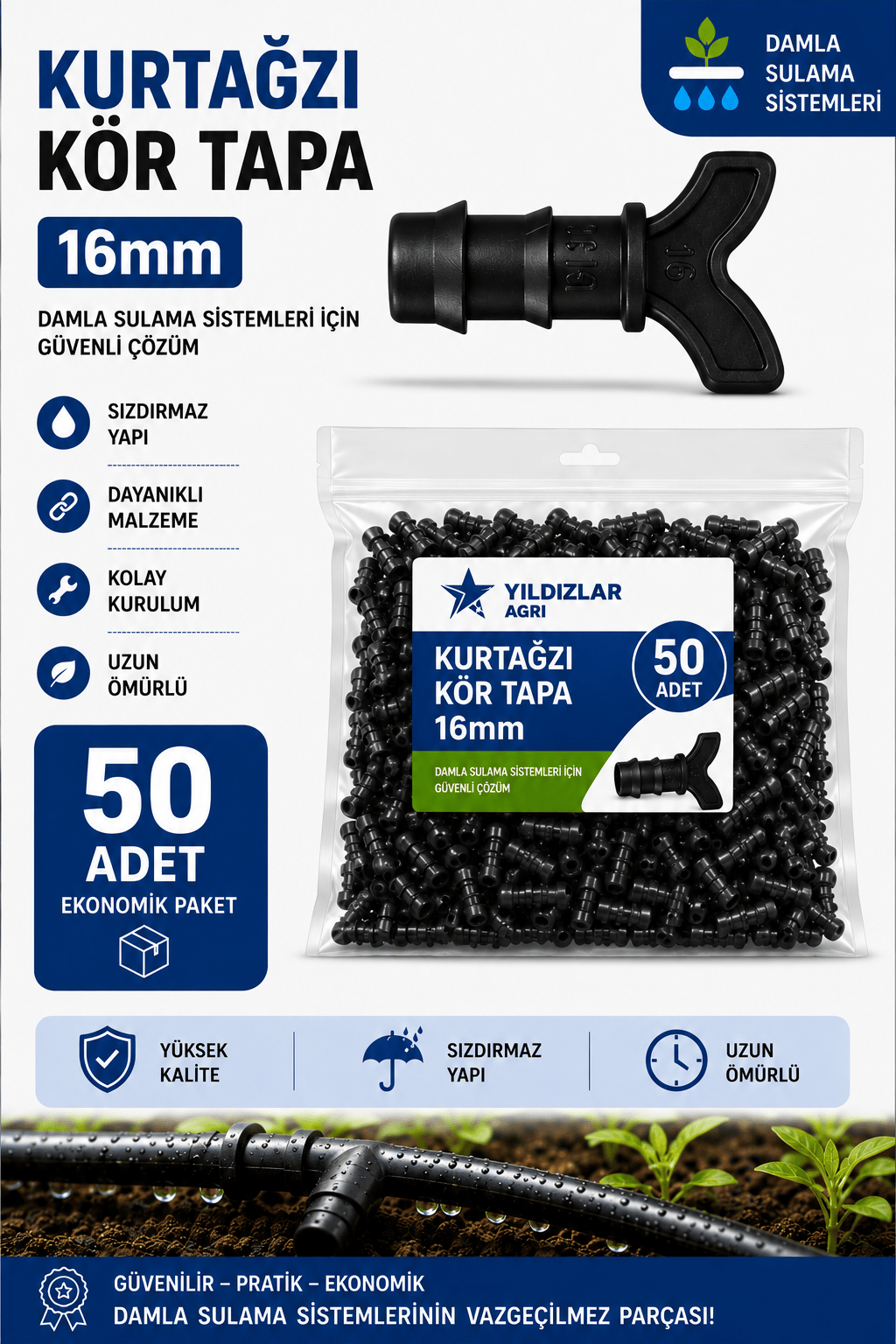 50 Adet 16mm Körtapa