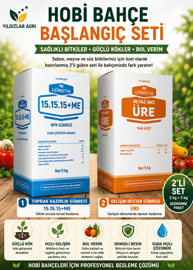 Hobi Bahçeleri İçin Gübre Seti (ÜRE + 15.15.15)