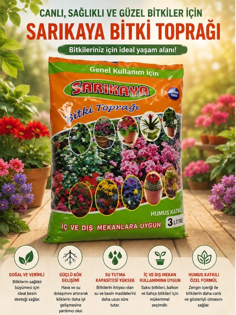 Sarıkaya Bitki Toprağı 3Lt