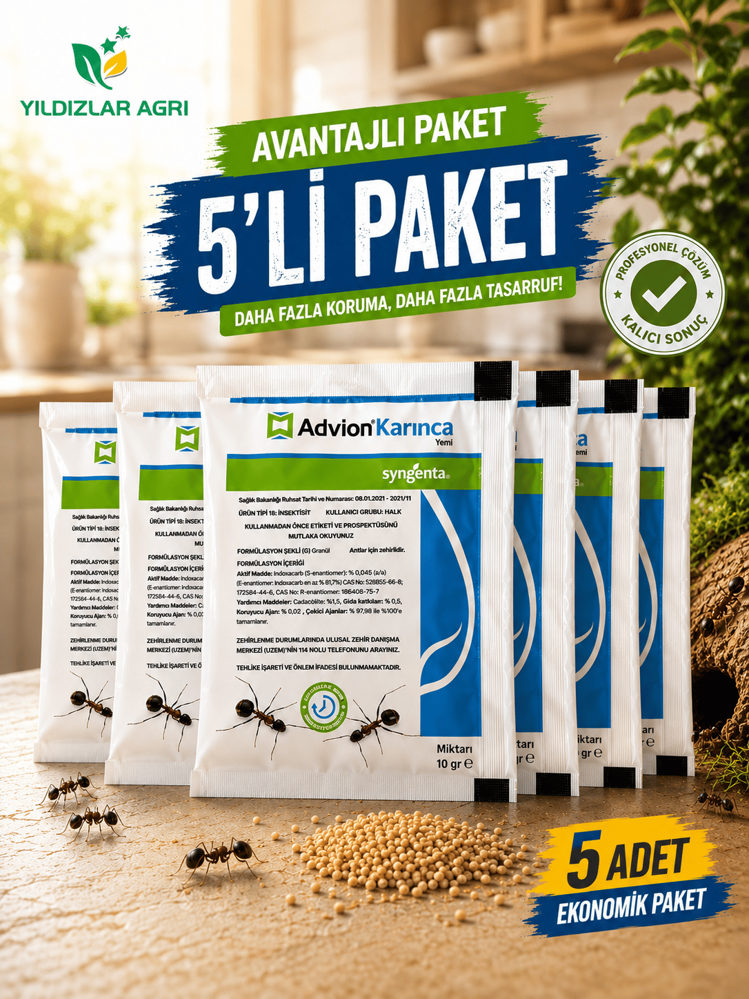 Syngenta Advion 5 Adet Karınca Yemi 10gr