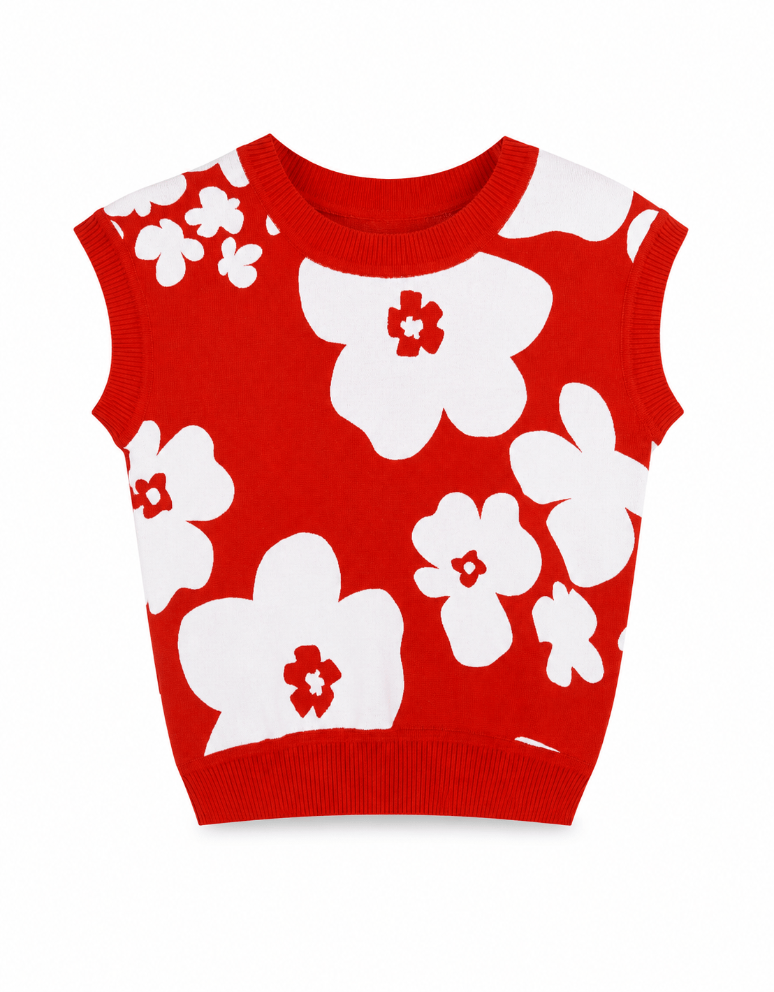 ÇİÇEK DESENLİ KOLSUZ SWEATSHIRT