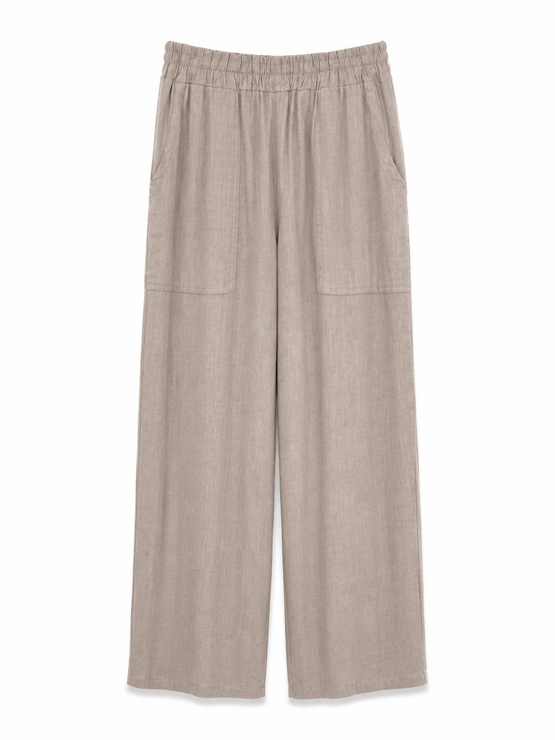 KADIN BEL LASTİKLİ KETEN PANTOLON