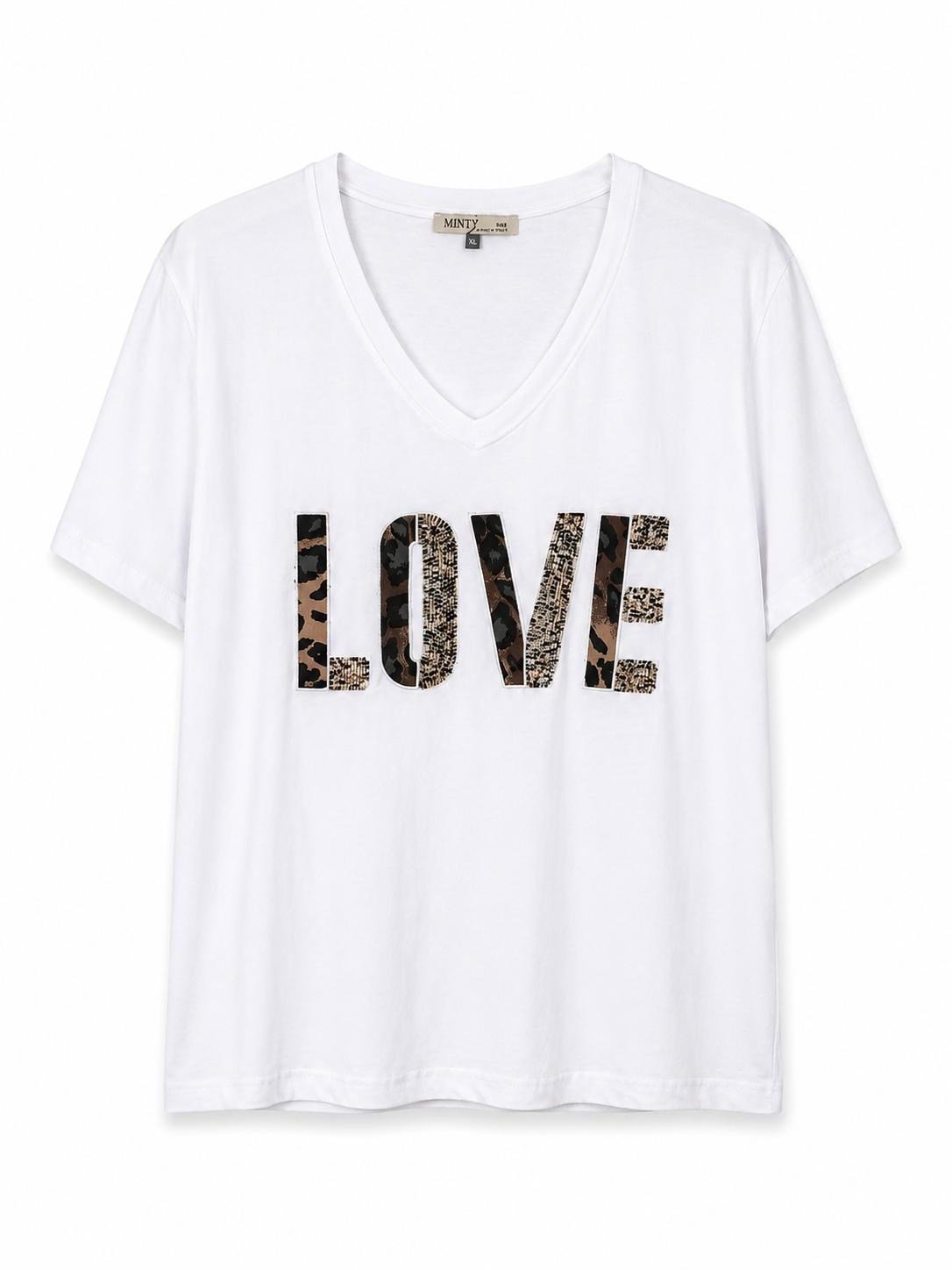 KADIN KISA KOLLU BONCUK İŞLEMELİ V YAKA T-SHIRT