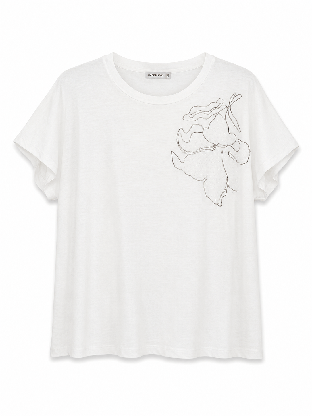 KADIN OMUZ NAKIŞLI DÜŞÜK KOL ZAR,F T-SHIRT