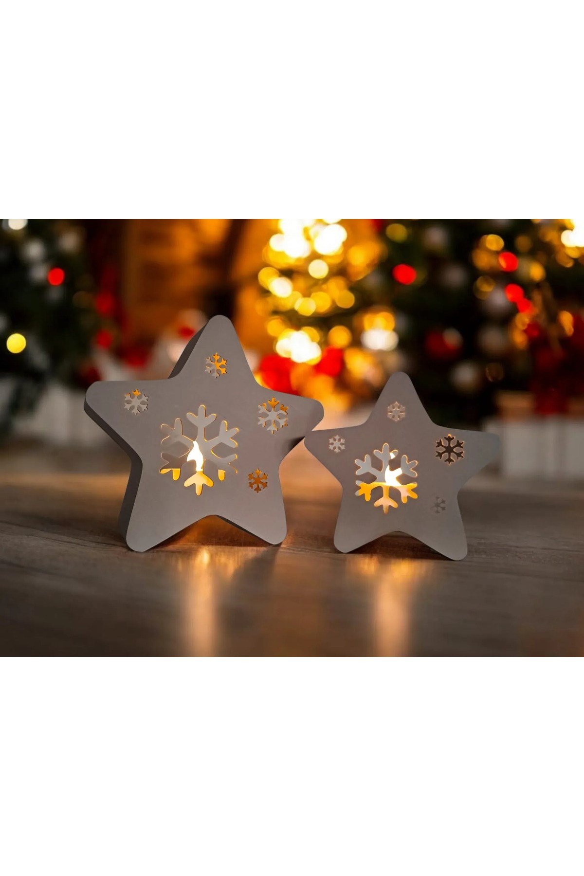 2 Adet Yıldız Tea Light Yılbaşı