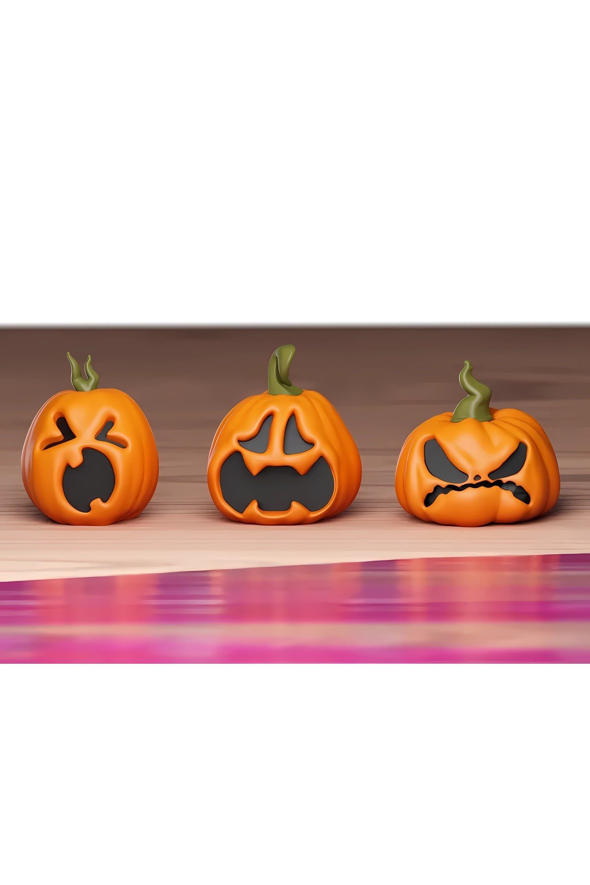 3 Adet Balkabağı Pumpkin Figürü Halloween