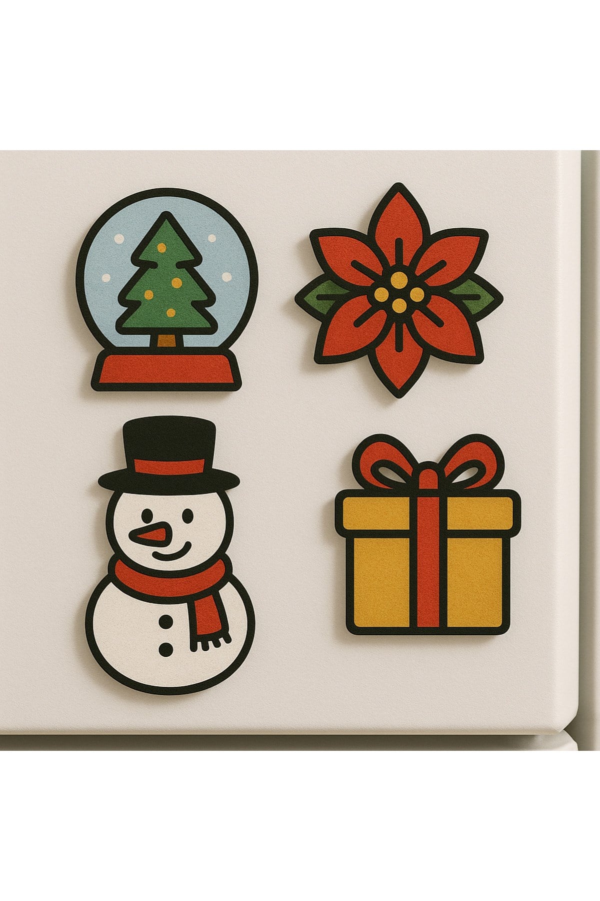 4 Adet Yılbaşı Temalı Magnet- Yeni Yıl Hediyelik Magnet Seti- Yılbaşı Hediyesi