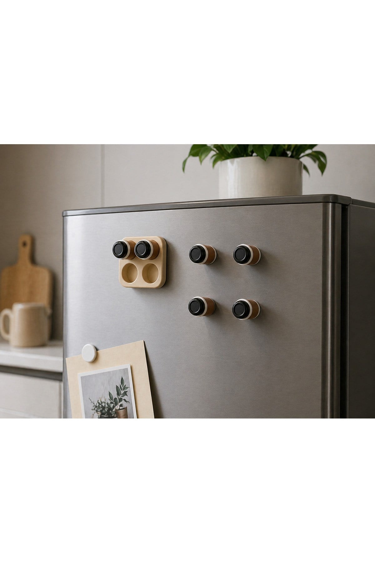 4'lü Kahve Seti Buzdolabı Magneti-4 Kupalı Magnet- Mini Tatlı Kahve Magnet