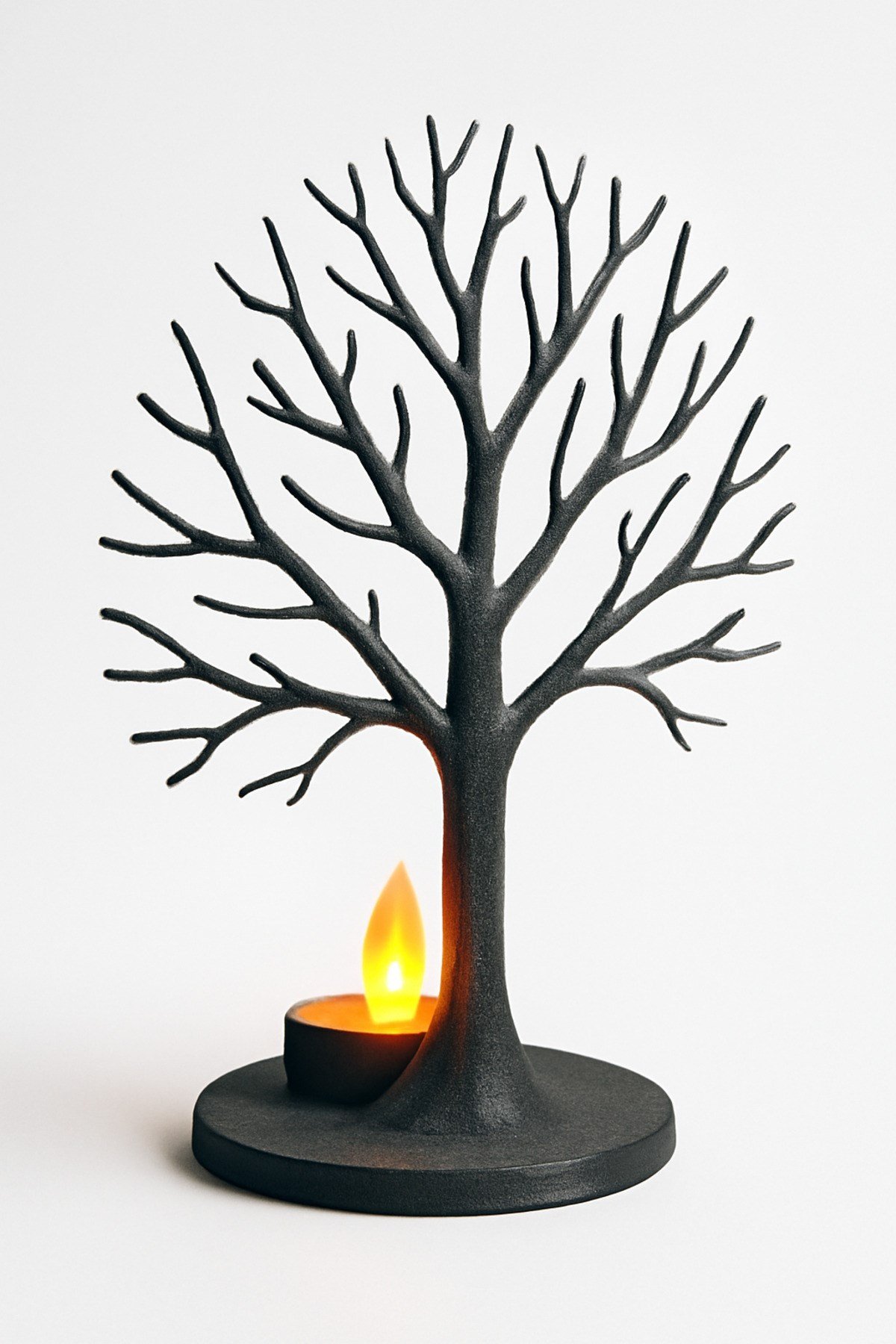 Dekoratif Aydınlatma Mumluk Ağaç Silüeti Mumluk Plastiktir. Tea Light Mum Dahildir.