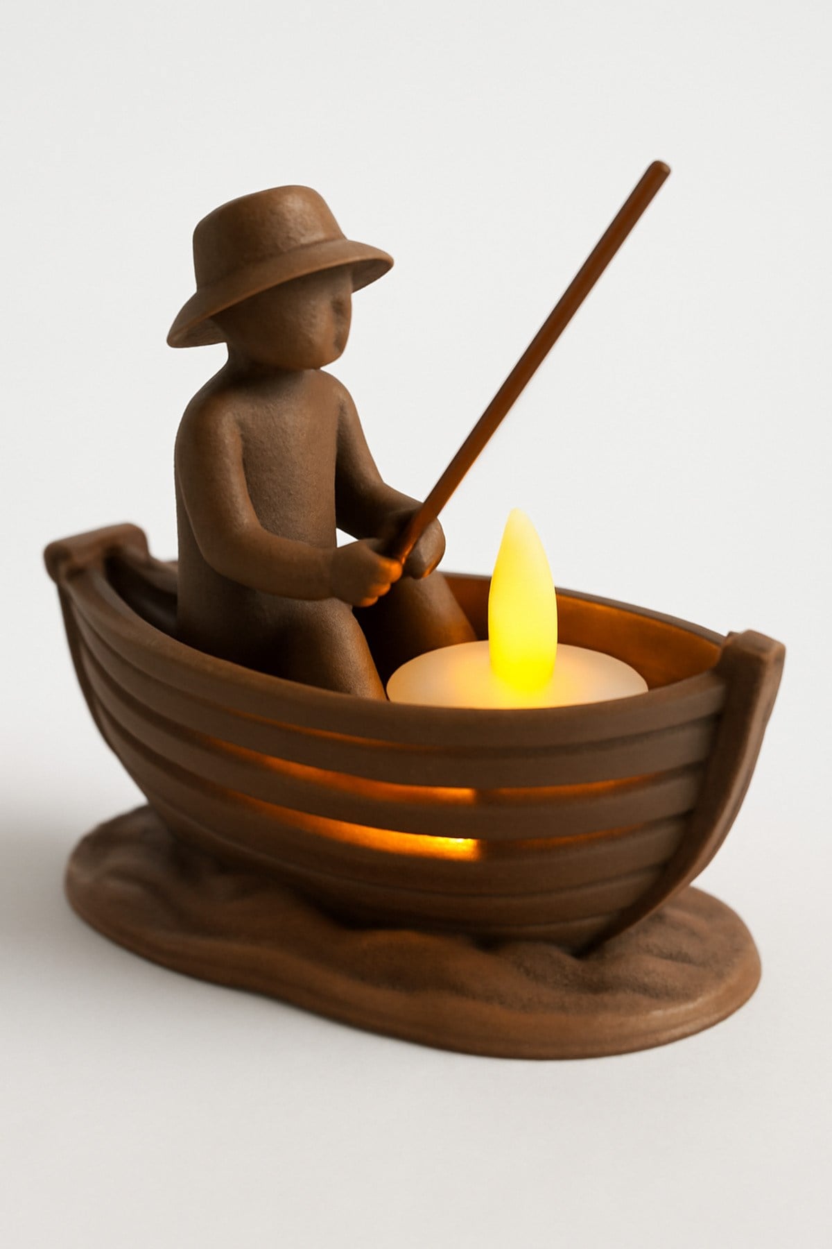 Dekoratif Aydınlatma Mumluk Balıkçı Tekne Mumluk Plastiktir. Tea Light Mum Dahildir.