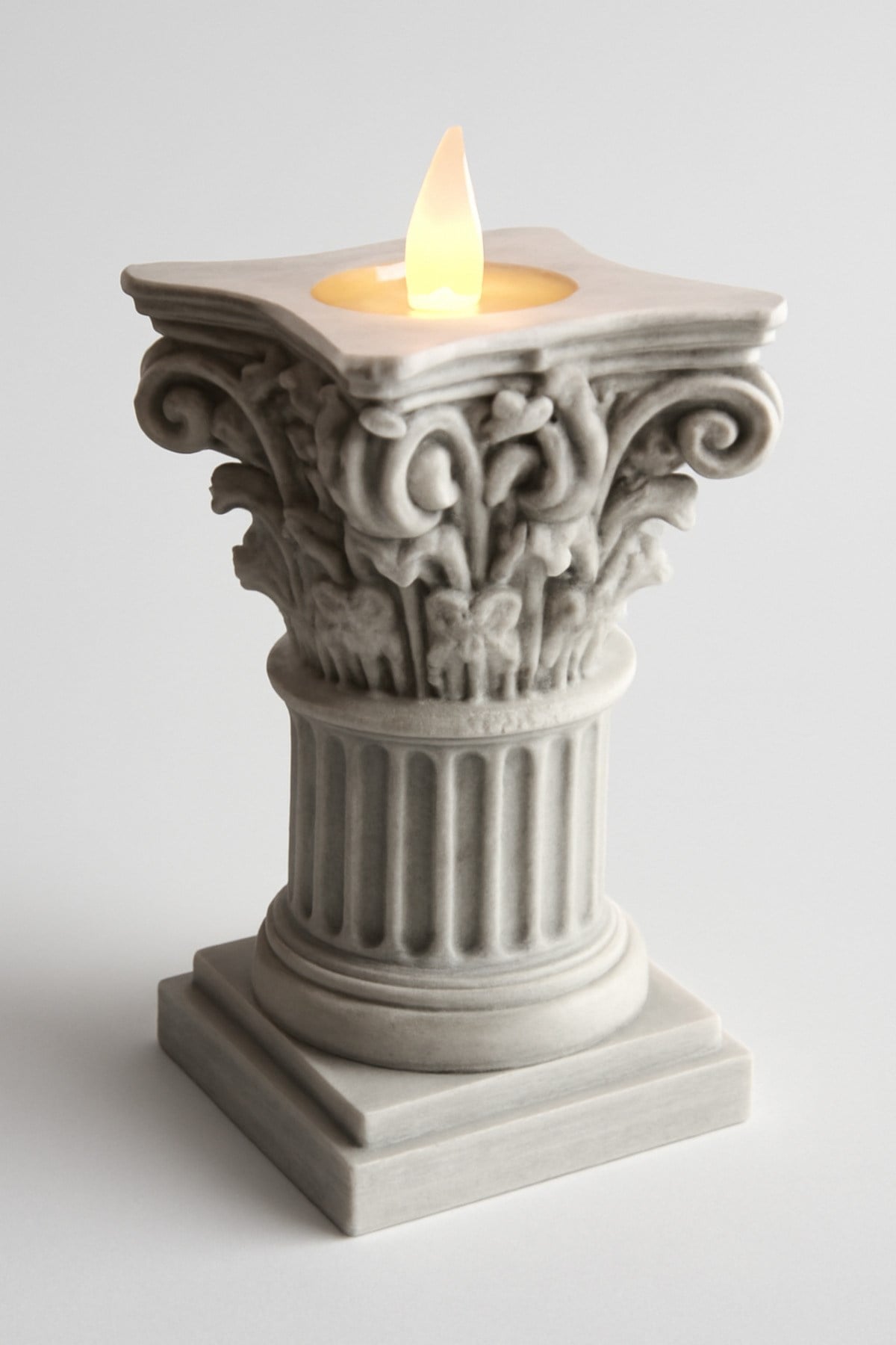 Dekoratif Aydınlatma Mumluk Barok Kolon Mumluk Plastiktir. Tea Light Mum Dahildir.
