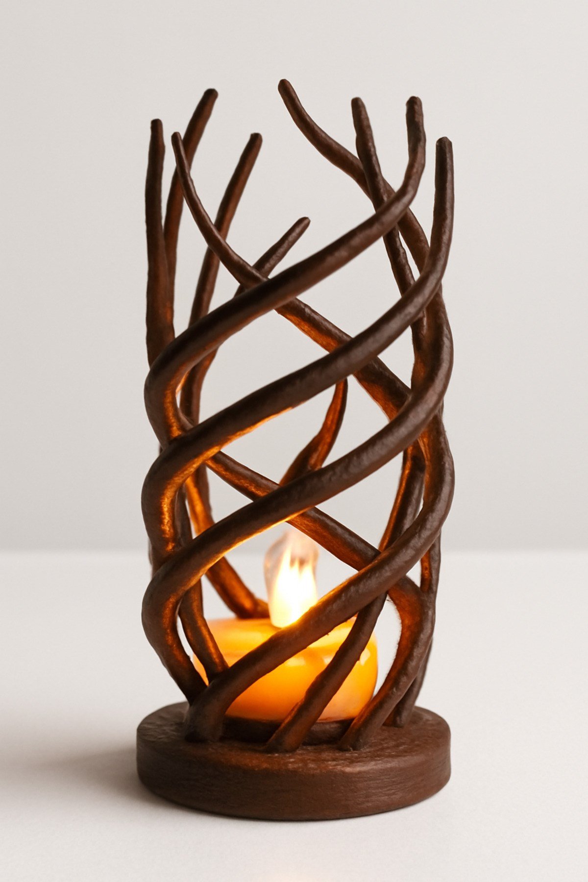 Dekoratif Aydınlatma Mumluk Dal Sarmal Mumluk Plastiktir. Tea Light Mum Dahildir.