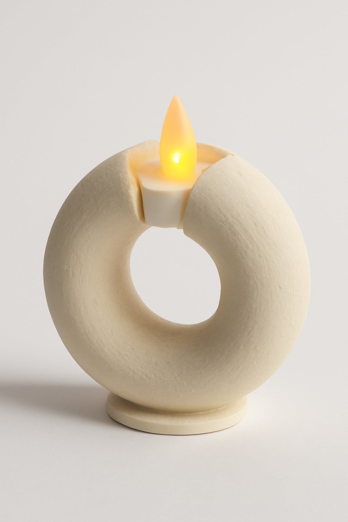 Dekoratif Aydınlatma Mumluk Kırık Halka Mumluk Plastiktir. Tea Light Mum Dahildir.