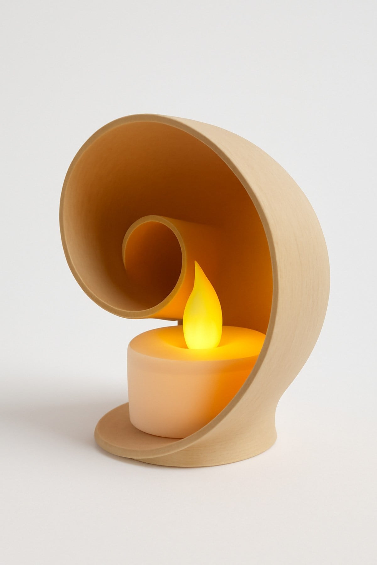 Dekoratif Aydınlatma Mumluk Kıvrılmış Dilim Mumluk Plastiktir. Tea Light Mum Dahildir.