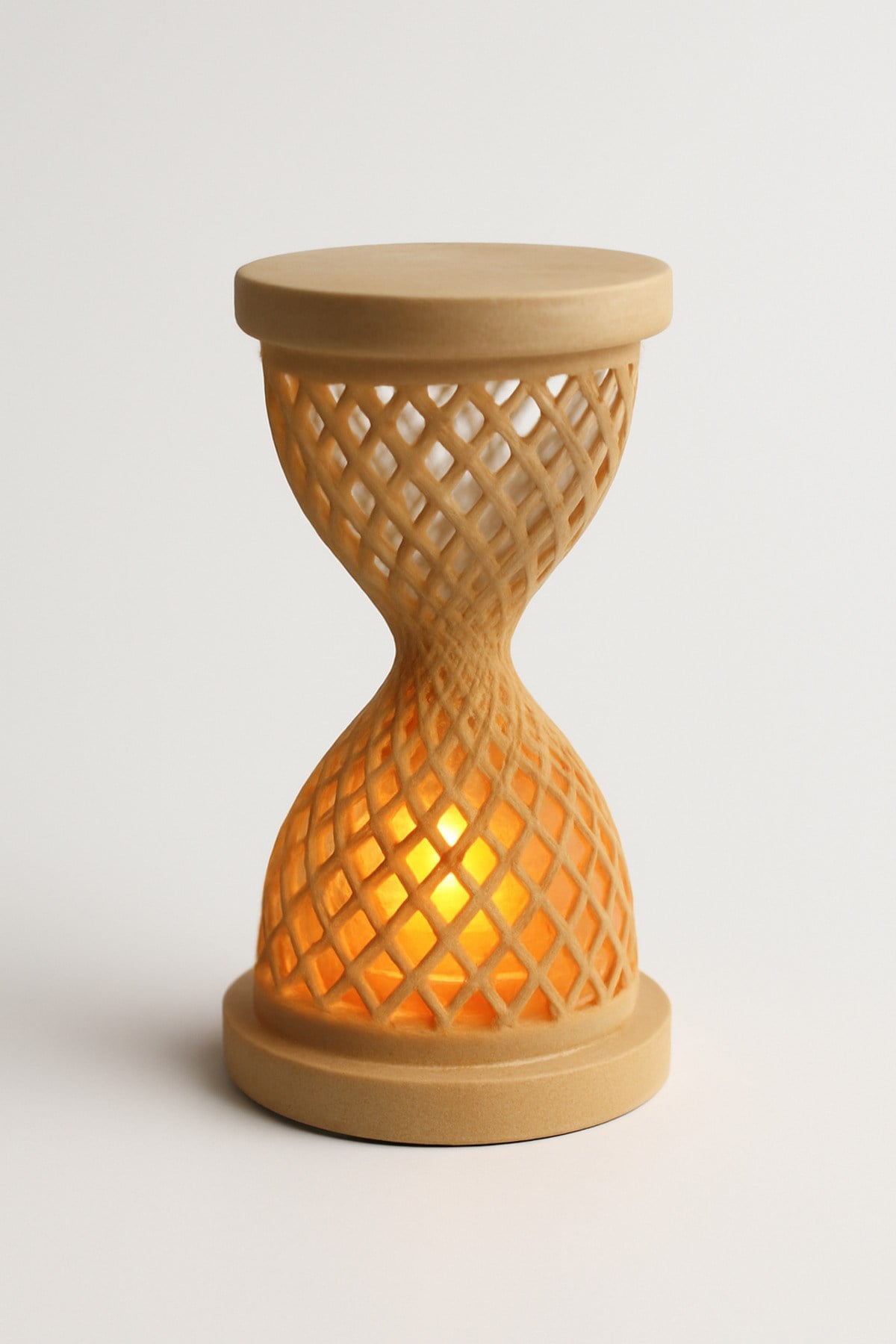 Dekoratif Aydınlatma Mumluk Kum Saati Mumluk Plastiktir. Tea Light Mum Dahildir.