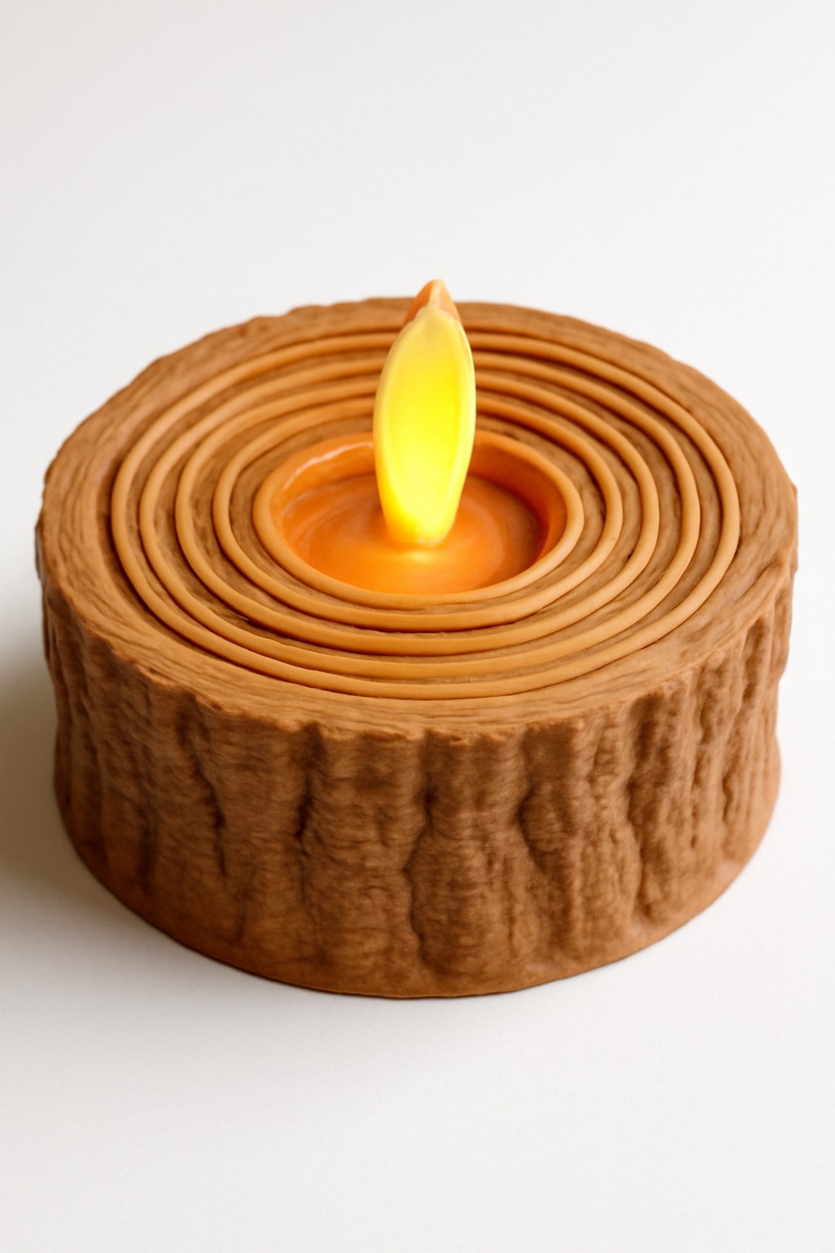 Dekoratif Aydınlatma Mumluk Kütük Kabuk Mumluk Plastiktir. Tea Light Mum Dahildir.
