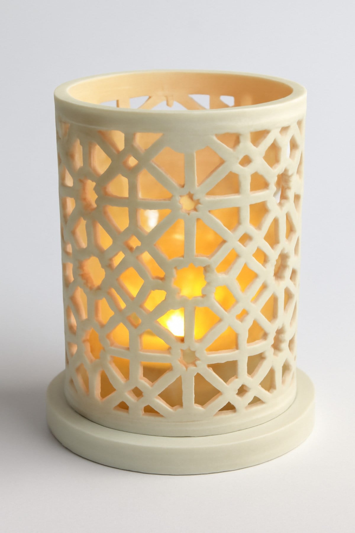 Dekoratif Aydınlatma Mumluk Mermer Kafes Mumluk Plastiktir. Tea Light Mum Dahildir.